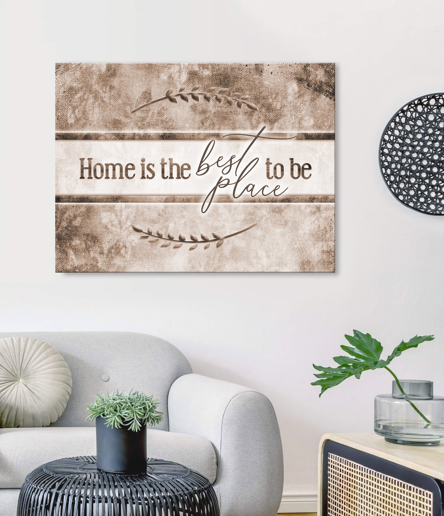 High - quality Wood - framed Home Wall Art: Home is the Best Place (Ready to Hang)
