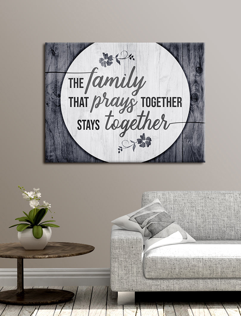 High - Quality Ready - to - Hang Wood - Framed Home Wall Art: The Family That Prays Together