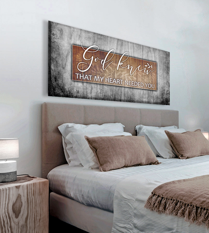 High - Quality Wood - Framed Christian Wall Art: God Knew V8, Ready to Hang