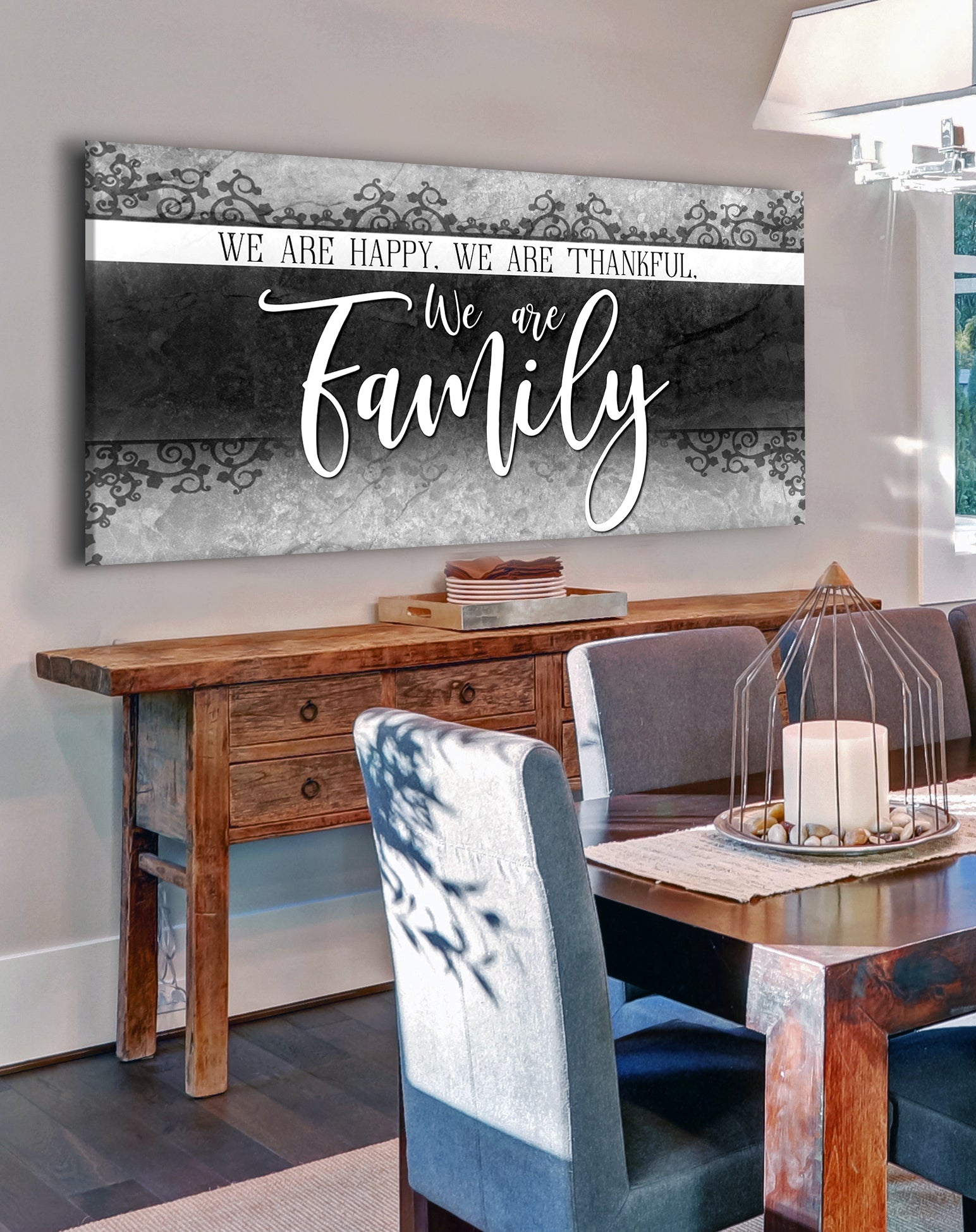 Family Wall Art: Ready-to-Hang Wood Frame, 'We Are Happy, Thankful Family' - Buy 2 Save 20%
