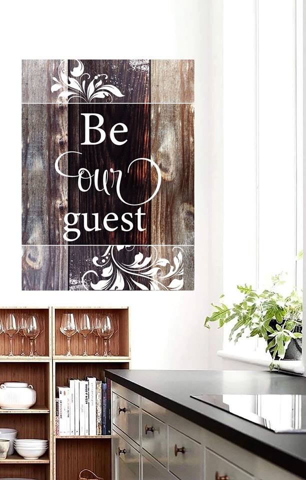 Hot Deal! Ready - to - Hang Wood - Framed Kitchen Wall Art: Be Our Guest