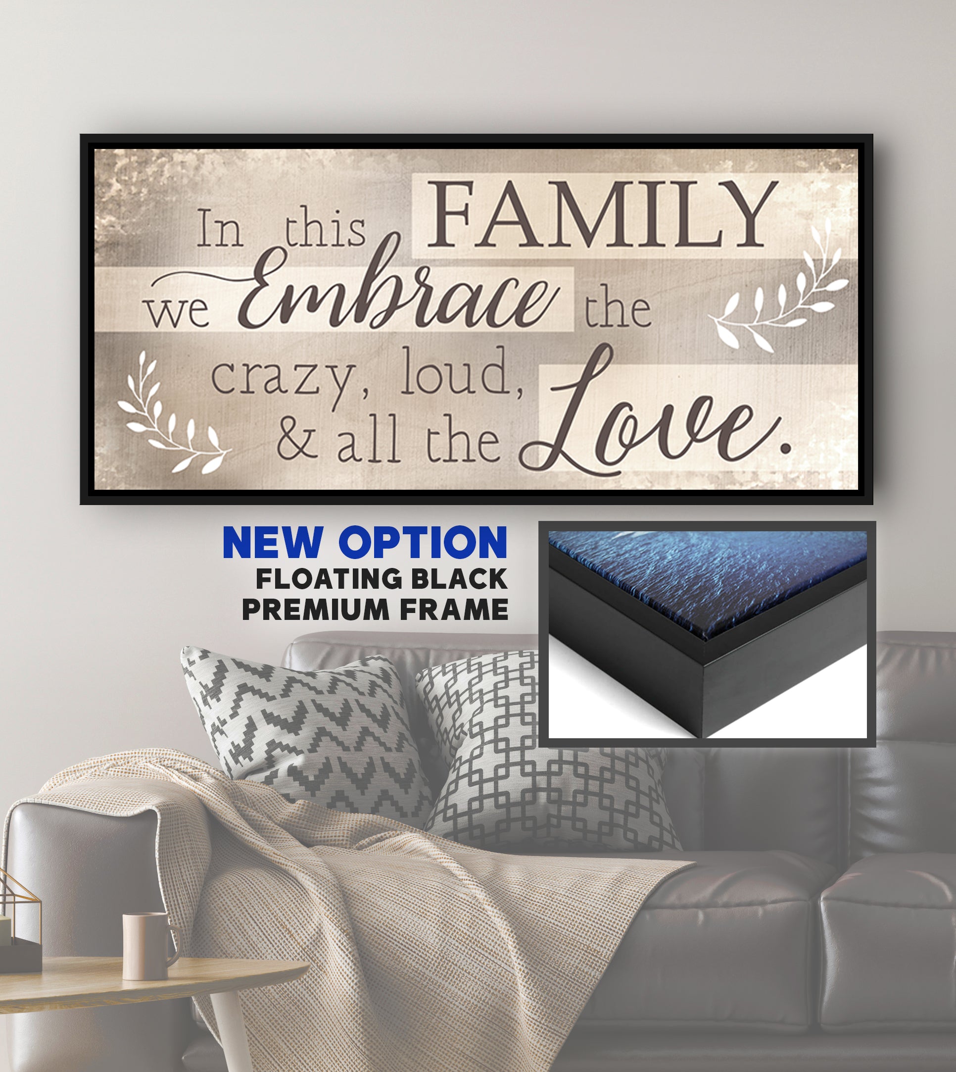 Exclusive Family Wall Art - In This Family We Embrace V2 with Wood Frame, Ready to Hang! Buy 2 Save 20%