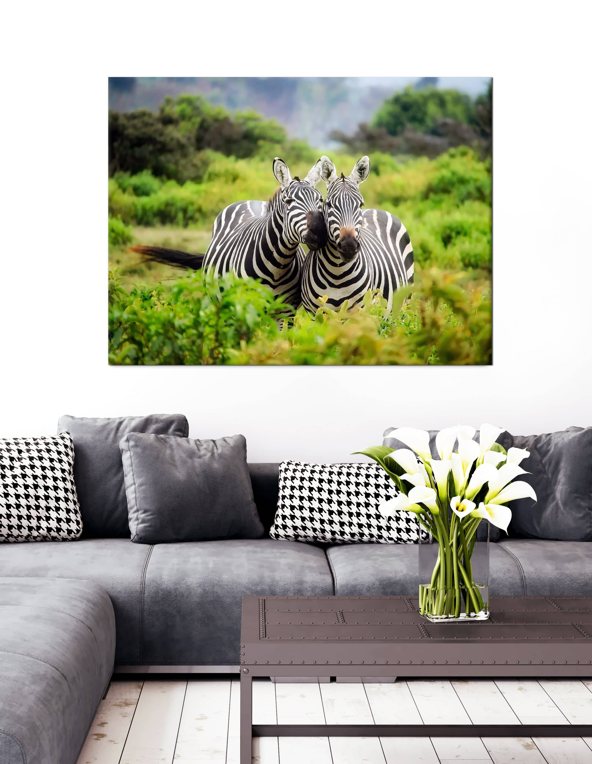 Ready - To - Hang Zebra Animal Wall Art with Wood Frame (Buy 2, Save 20%)