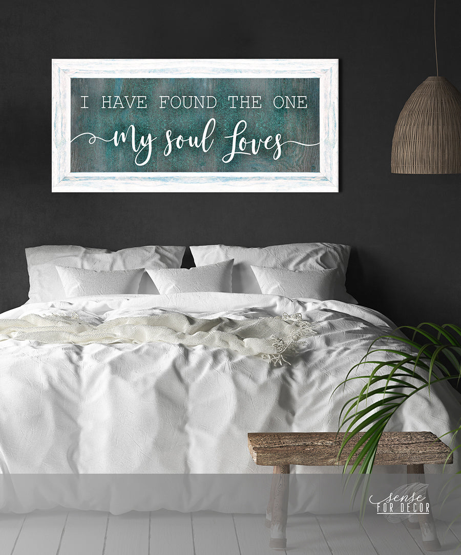 Exclusive Couples Wall Art: 'I Have Found The One My Soul Loves' - Wood Frame, Ready To Hang