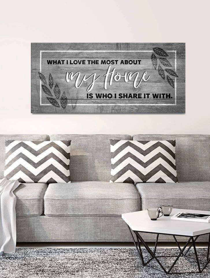 Hot Deal! Ready-to-Hang Wood Frame Home Wall Art - What I Love Most About My Home V2