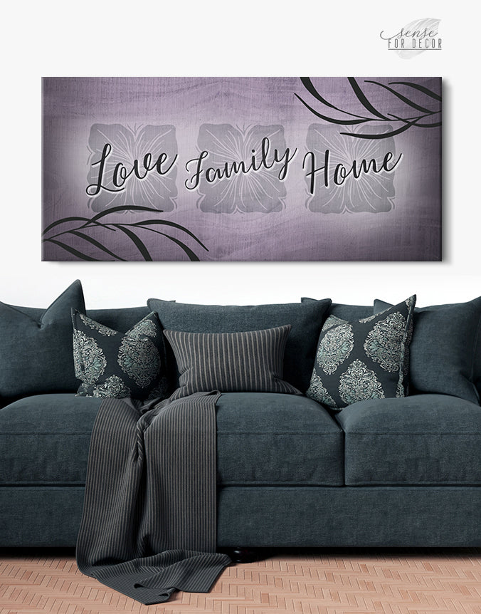 High - Quality Wood - Framed Family Wall Art: Love Family Home, Ready To Hang