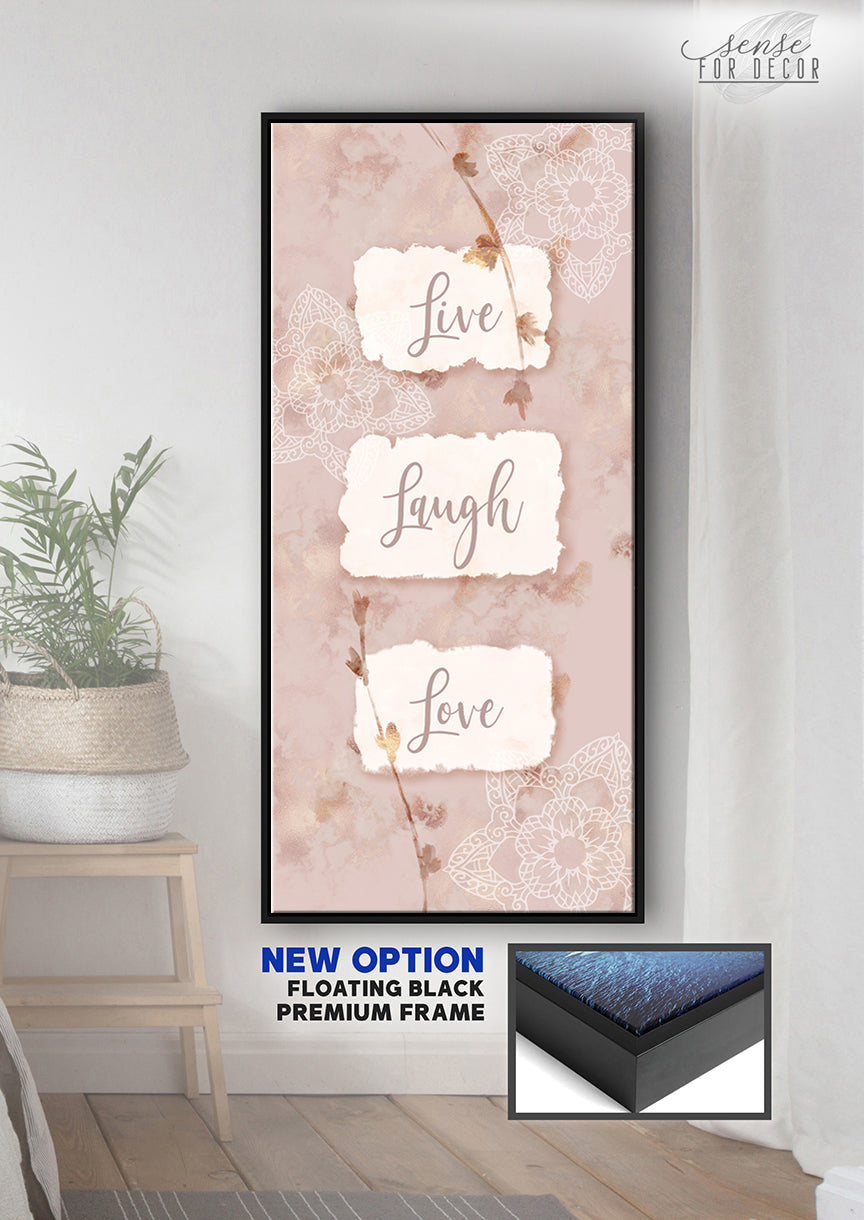 Exclusive Offer! High - Quality Christian Wall Art 'Live Love Laugh V4' with Wood Frame, Ready to Hang