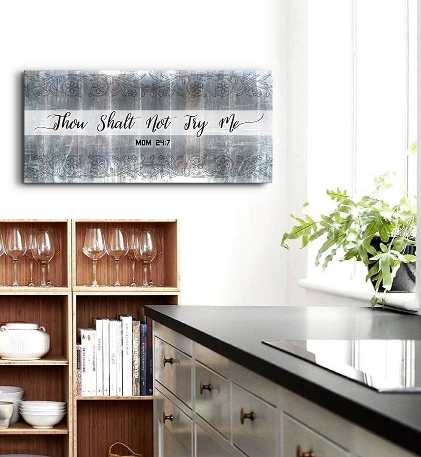 Hot Deal! Ready-to-Hang Wood Frame Home Wall Art - Thou Shalt Not Try Me