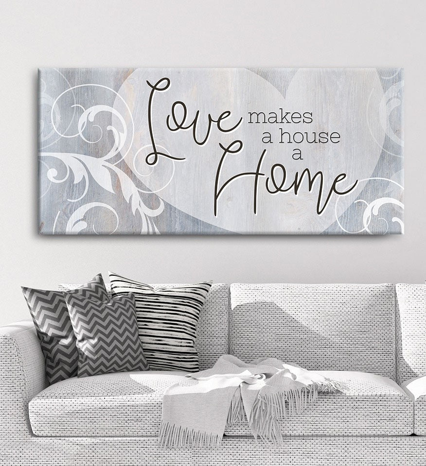 Love Makes A House A Home Wall Art - Wood Frame, Ready To Hang! Buy 2 Save 20%