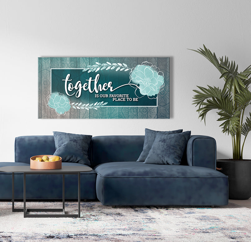 Hot! Couples Wall Art 'Together is Our Fav Place' (Wood Frame, Ready to Hang)