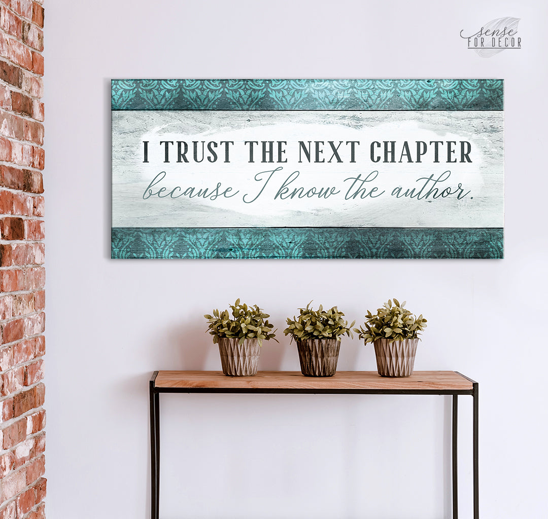 Hot! Christian Wall Art 'I Trust the Next Chapter' with Wood Frame, Ready to Hang