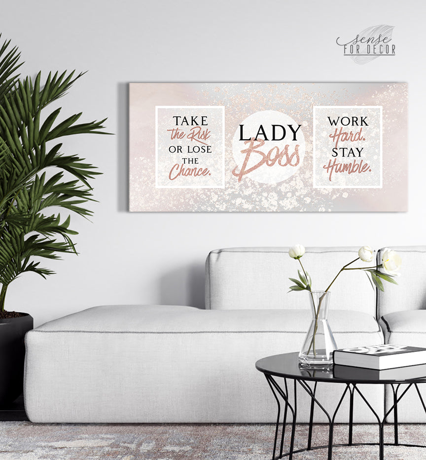 Powerful Lady Boss Wall Art with Wood Frame (Ready to Hang) - Buy 2, Save 20%