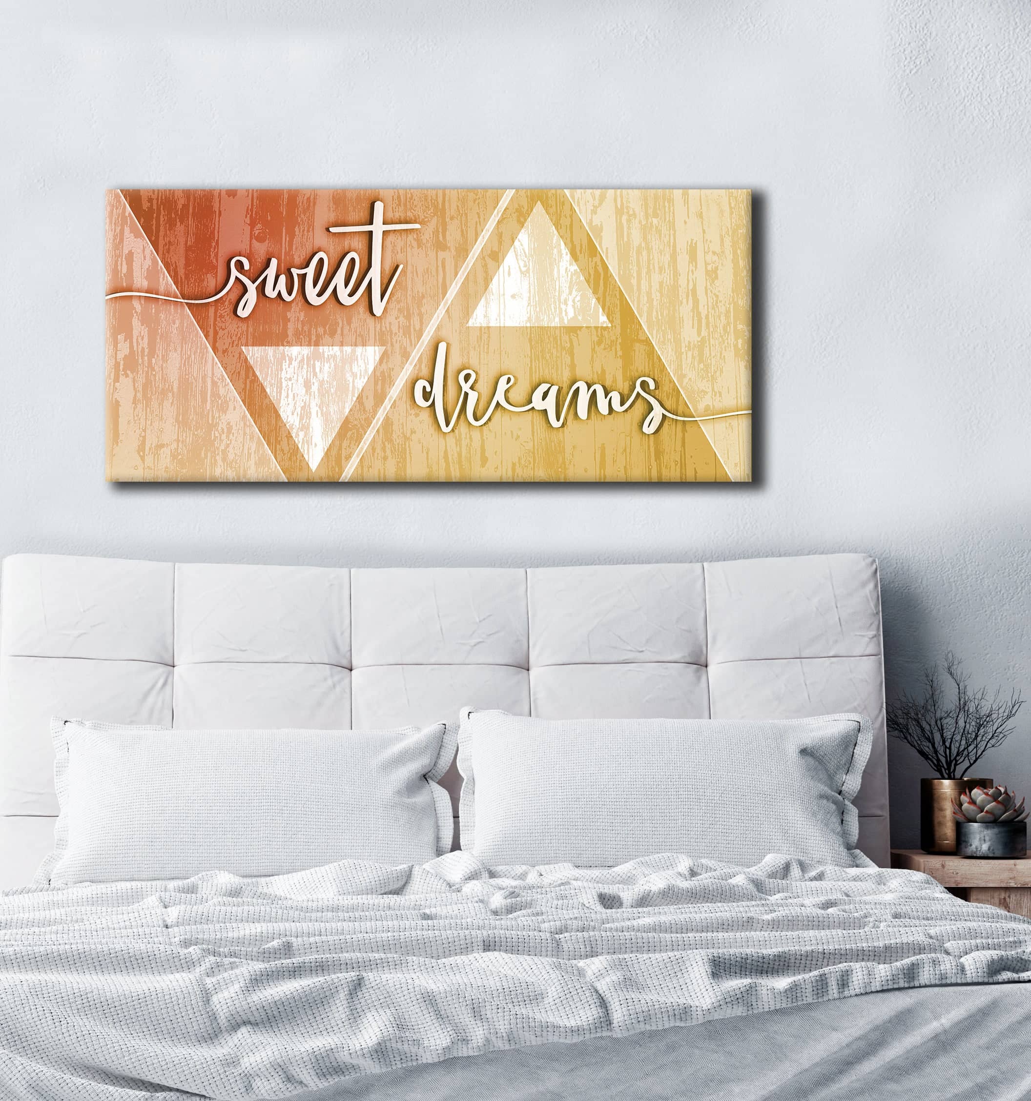 Exclusive Offer! Bedroom Wall Art - Sweet Dreams Large Wall Art in 2 Sizes, Wood Frame Ready to Hang