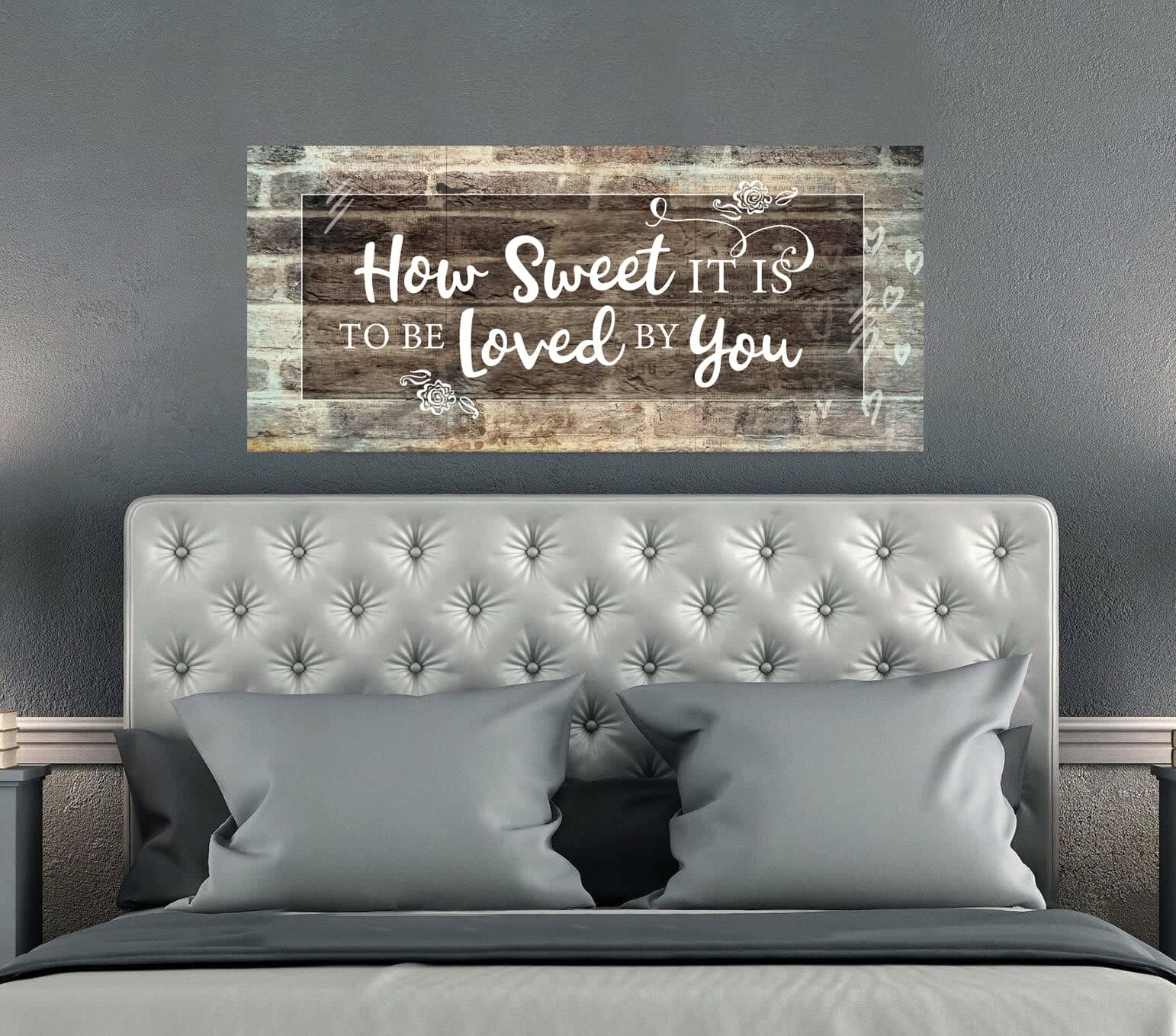 Exclusive! How Sweet Bedroom Wall Art with Wood Frame, Ready to Hang