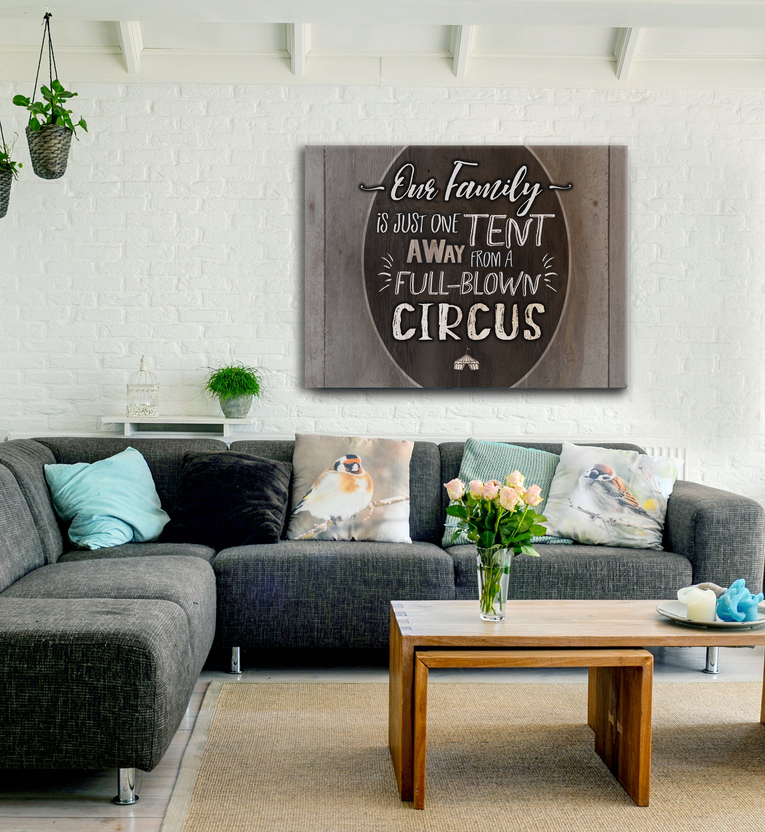 Hot Deal! Circus Family Wall Art with Wood Frame, Ready to Hang for Your Family