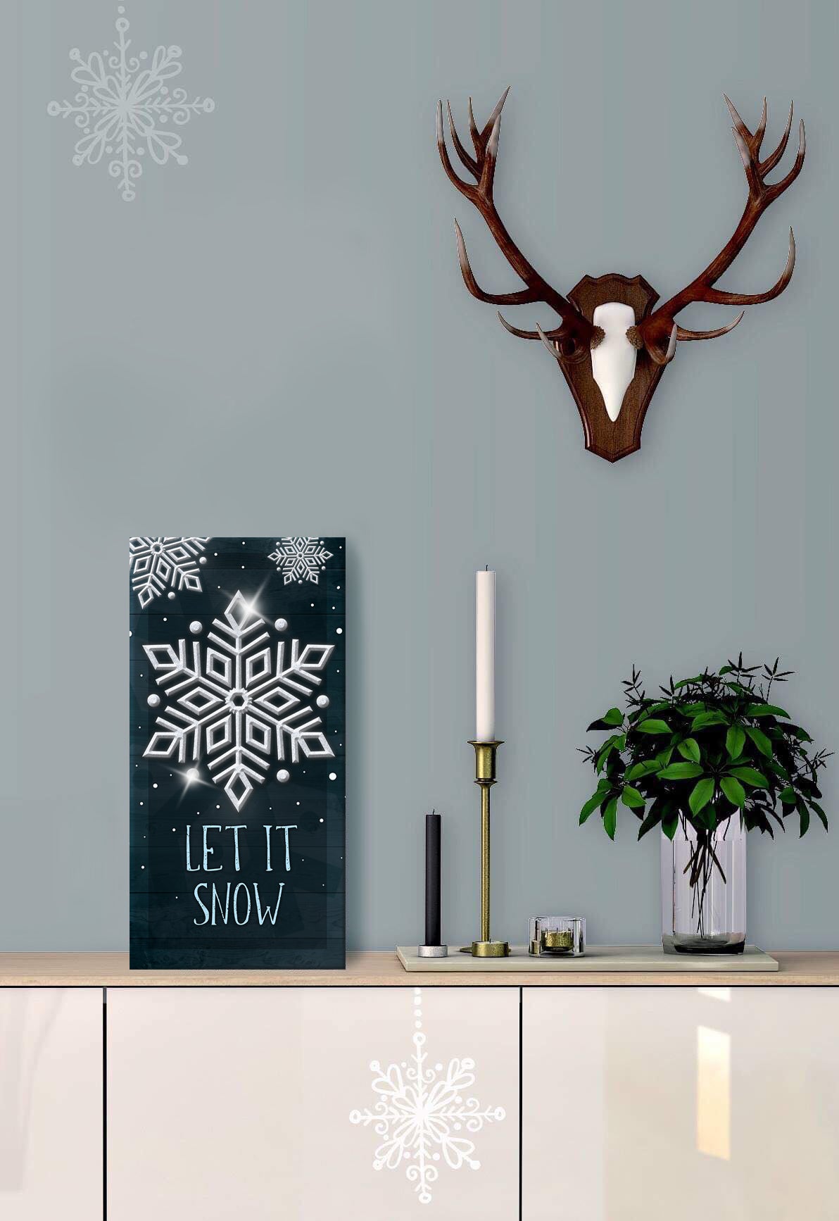 Let It Snow V2 Holiday Wall Art (Wood Frame, Ready to Hang) - Buy 2, Save 20%