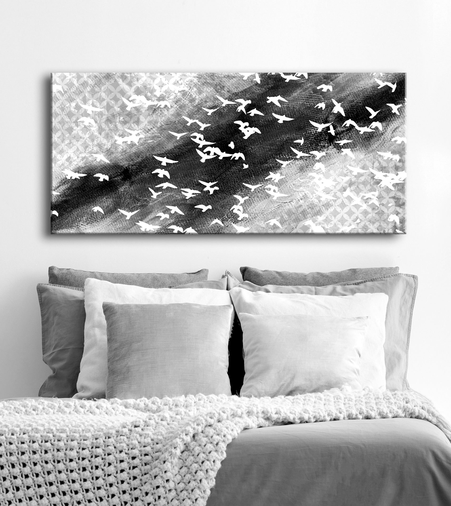 Flying Birds Abstract Wall Art - Wood Frame, Ready to Hang! Buy 2, Save 20%