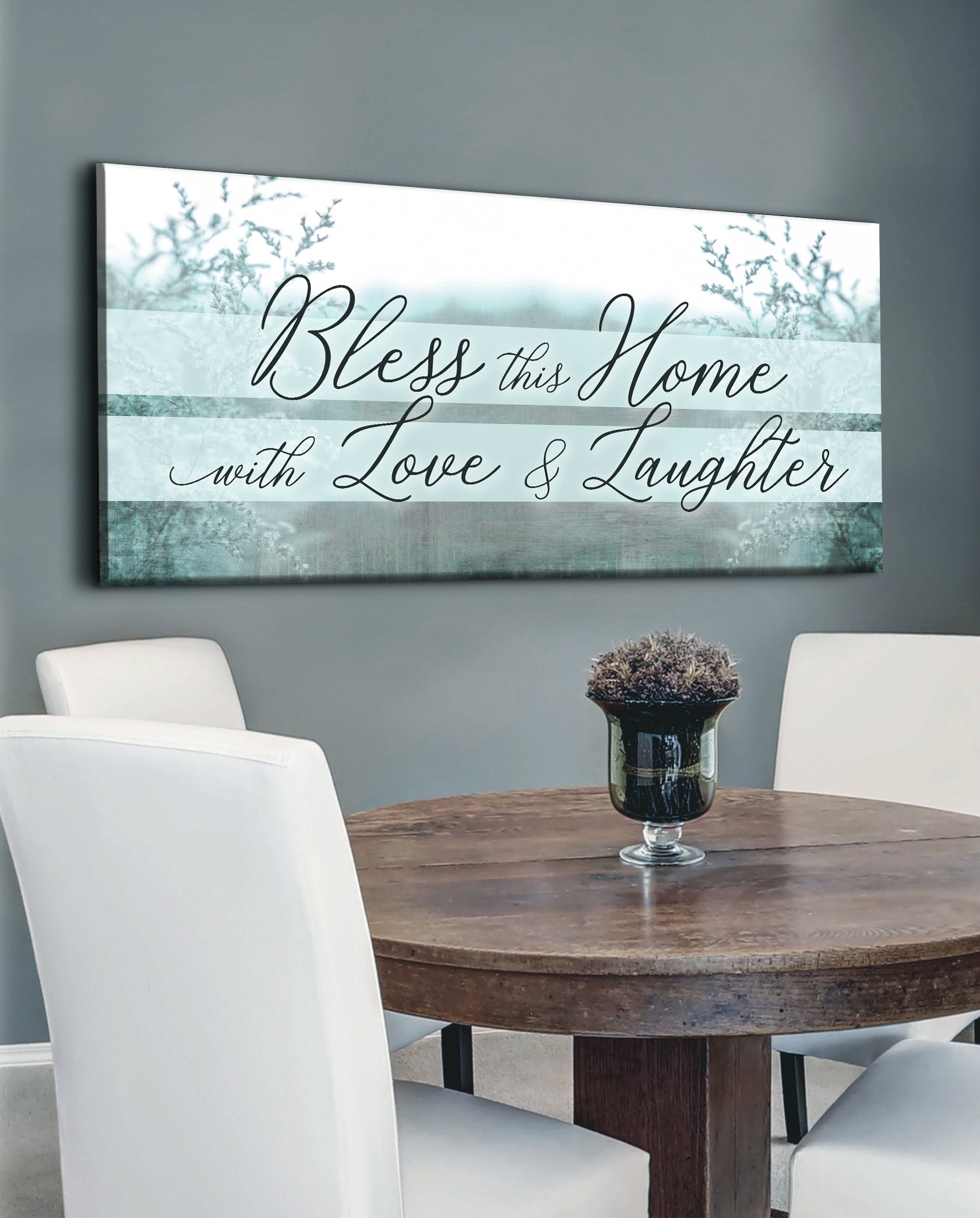 Hot Deal! Home Wall Art - Bless Your Home with Love and Laughter V4 (Wood Frame, Ready to Hang)