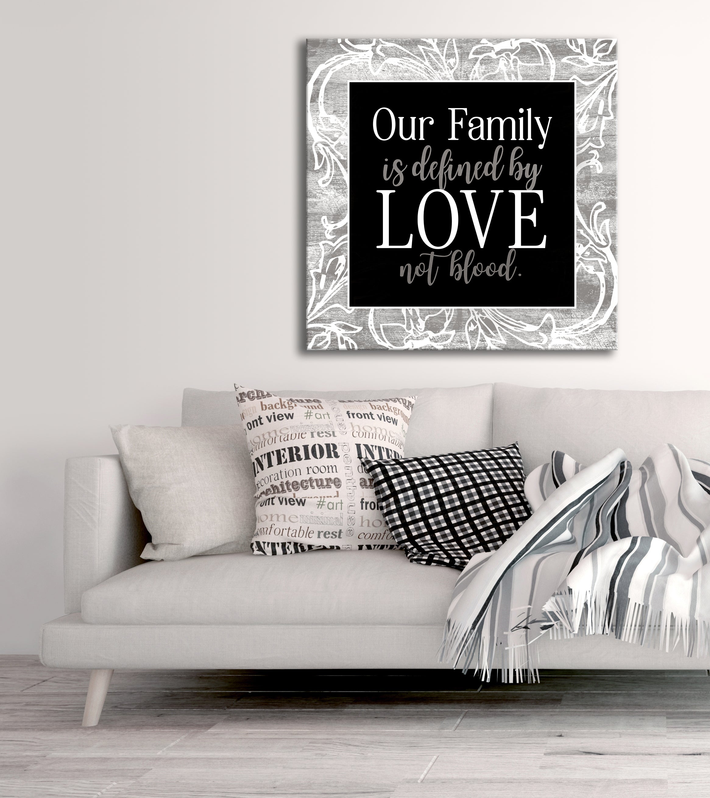 Limited Time Offer! Family Wall Art - Love-Defined Family Design, Wood Frame Ready to Hang