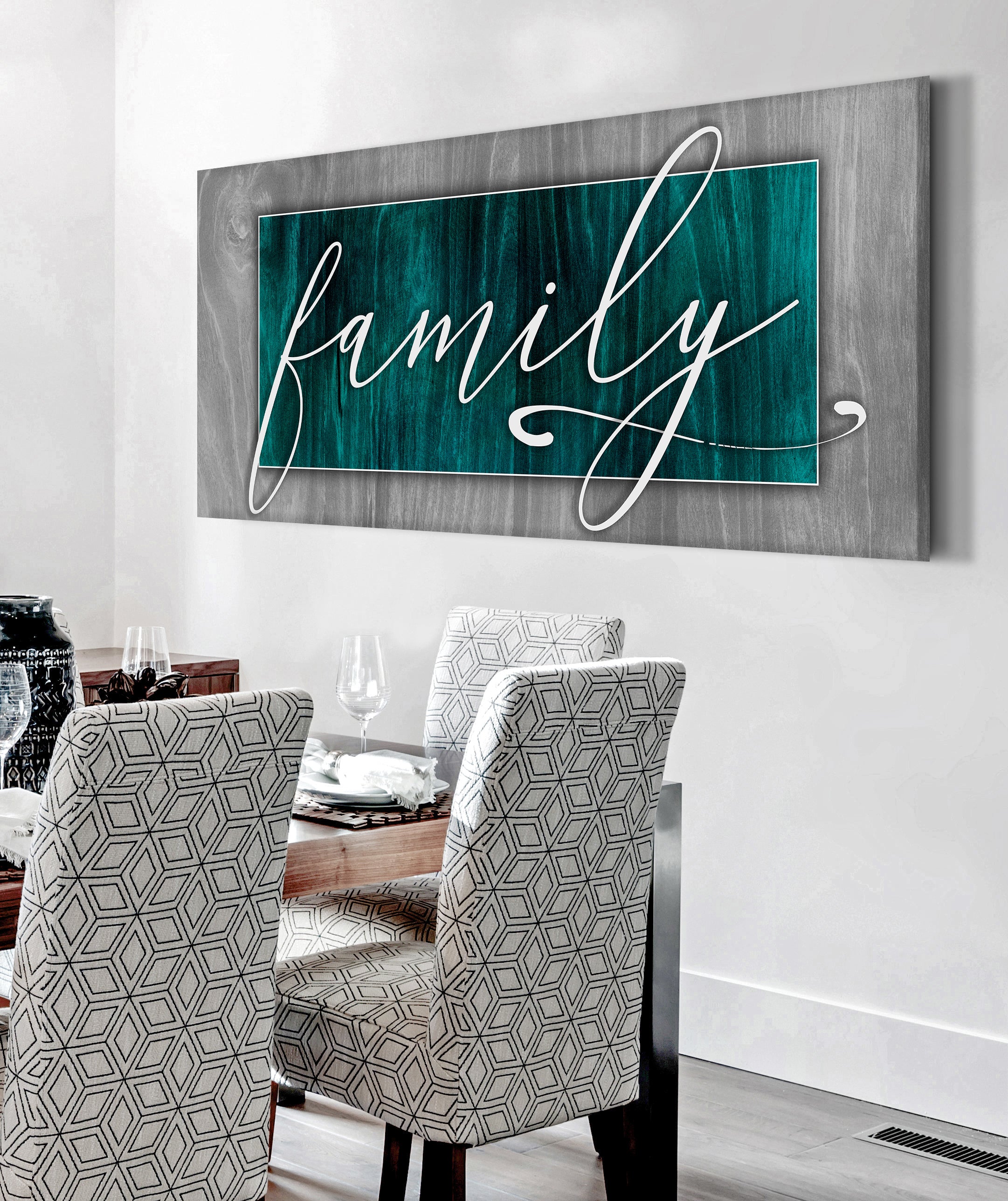 High - Quality Family Word Sign V3 with Wood Frame, Ready to Hang