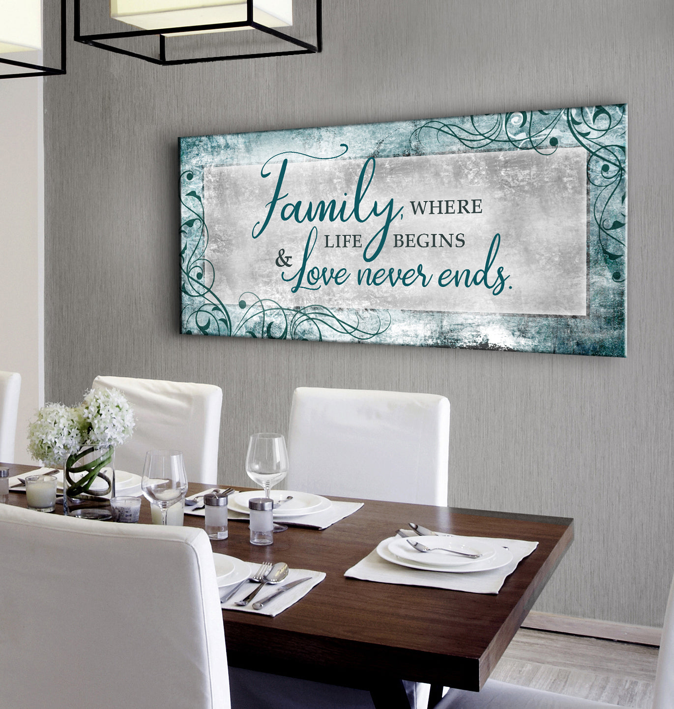 Family Wall Decor: Family Where Life Begins V7 with Wood Frame, Ready to Hang! Buy 2 Save 20%