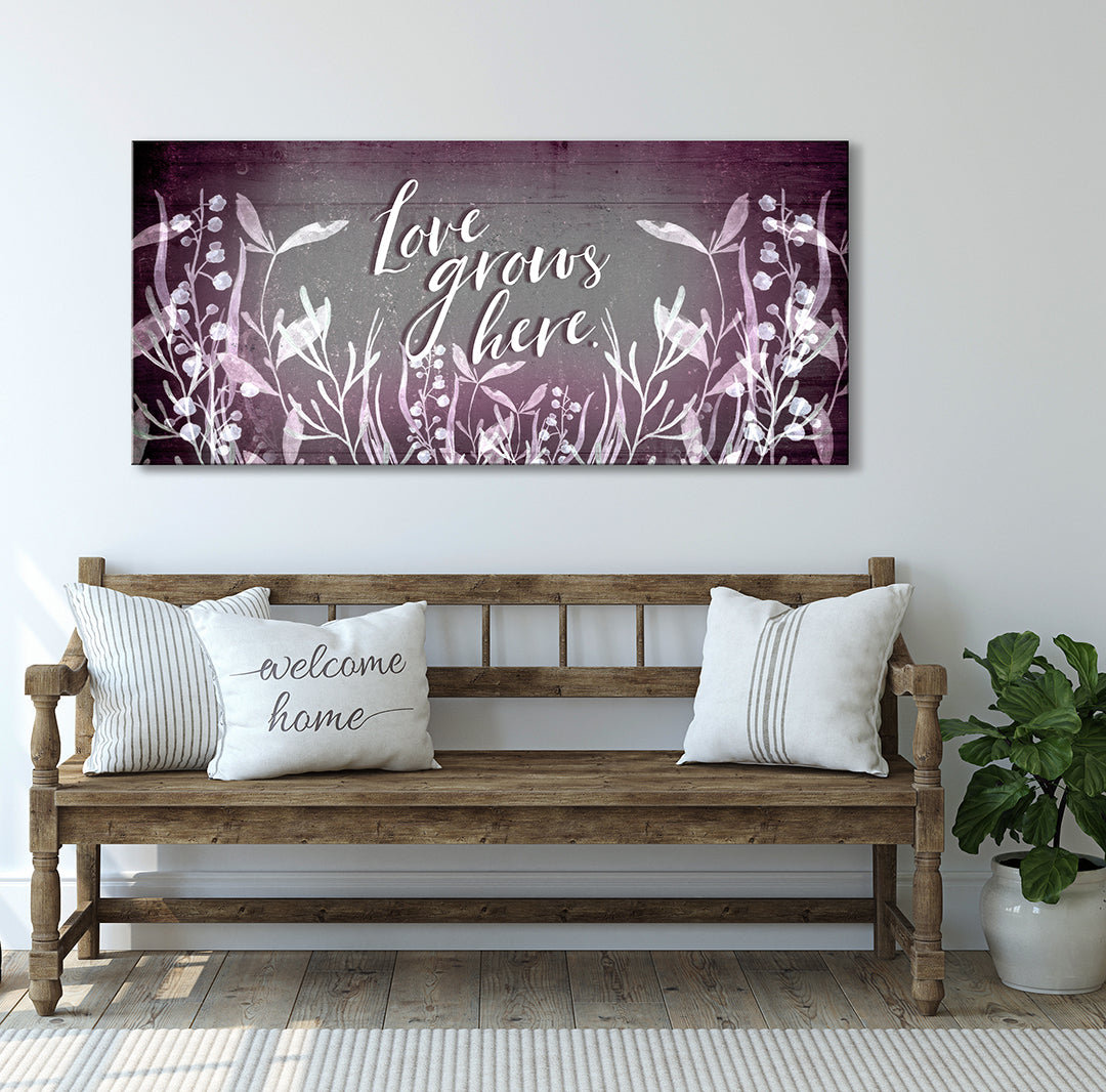 Love Grows Here V3 Family Wall Art: Wood Frame, Ready To Hang - Buy 2, Save 20%
