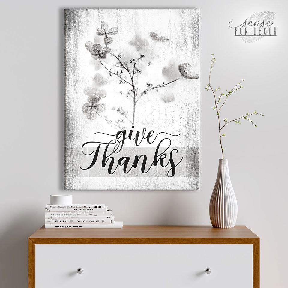 Christian Wall Art: Give Thanks V3 - Wood Frame, Ready to Hang! Buy 2, Save 20%
