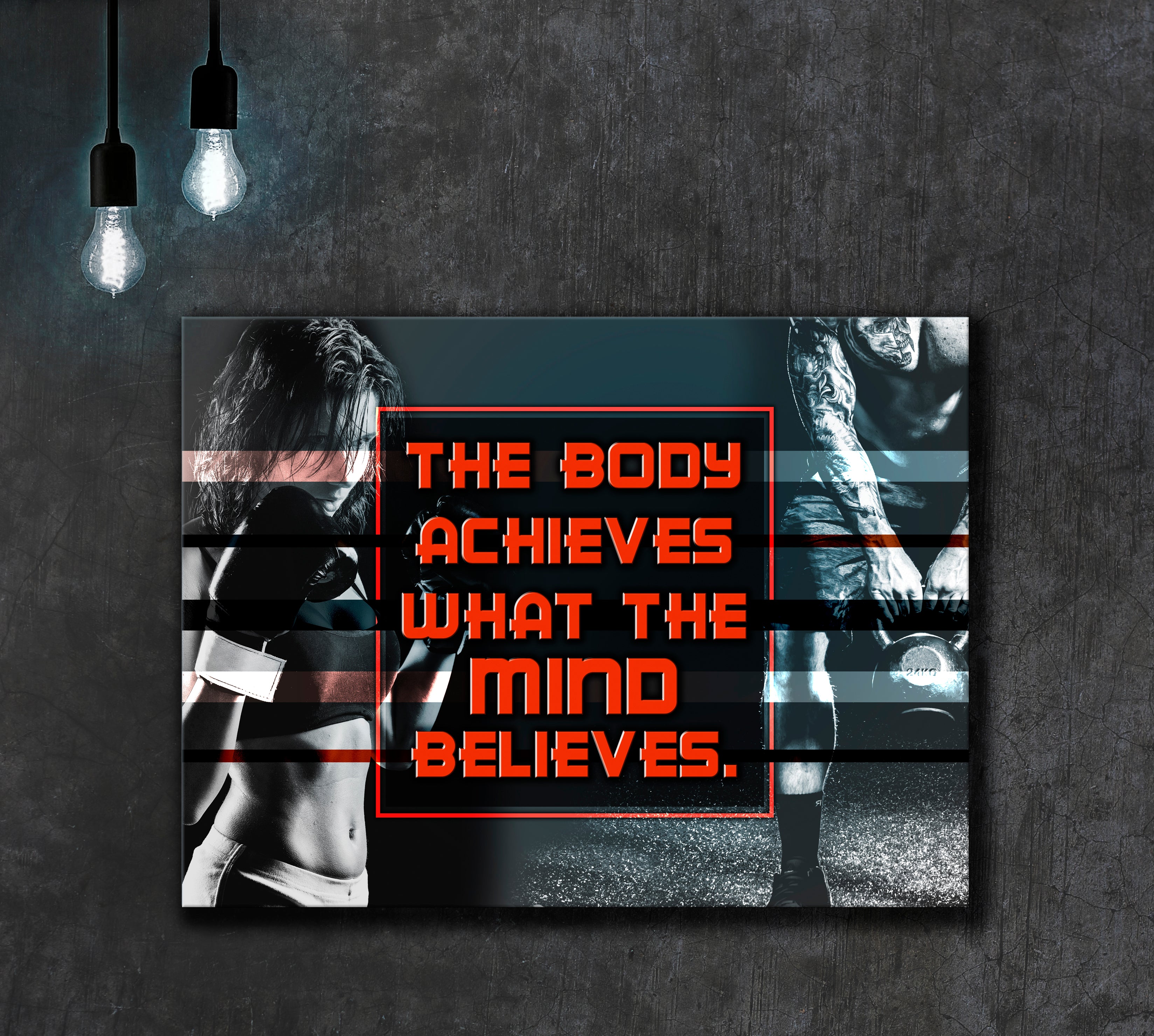 Exclusive Fitness Wall Art: The Body Achieves (Wood Frame, Ready to Hang) - Buy 2, Save 20%