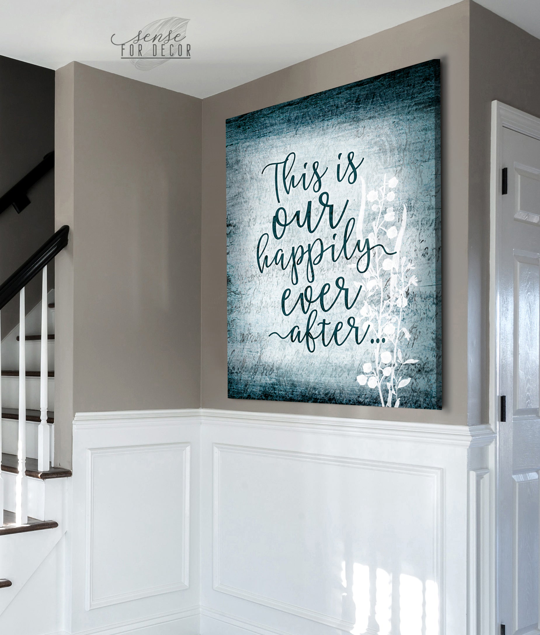 Couple Wall Art: 'Our Happily Ever After' - Wood Frame, Ready to Hang! Buy 2, Save 20%