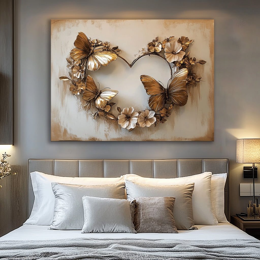 Exclusive Golden Heart Bouquet Wall Art V16 - Buy 2 Get 20% Off