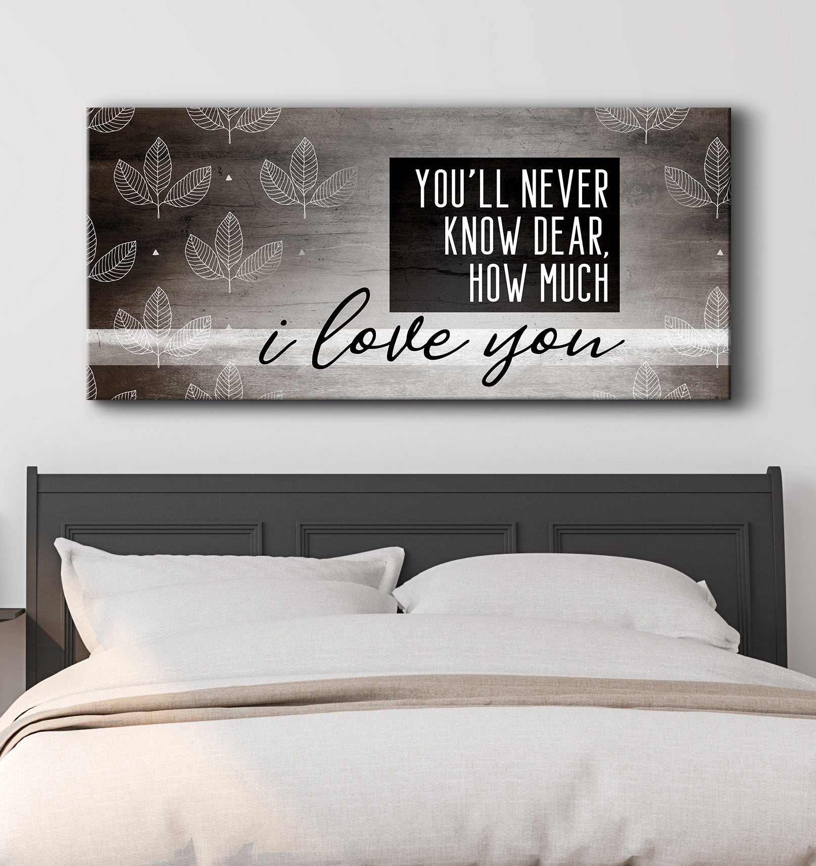 Limited Time Offer! High - Quality Couples Wall Art 'You'll Never Know Dear How Much I Love You' with Wood Frame, Ready to Hang