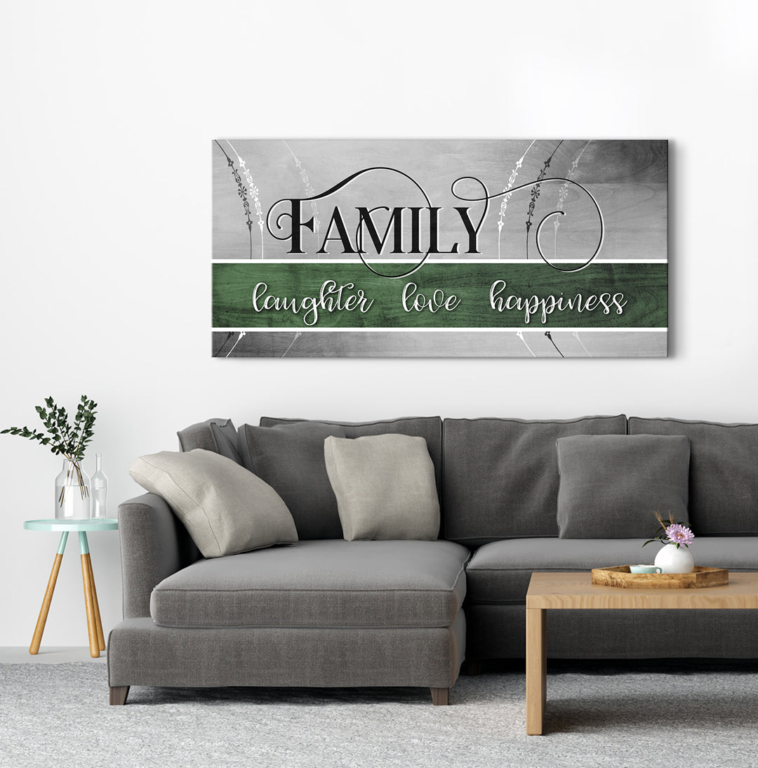 Exclusive Family Wall Art: Family Laughter, Love & Happiness - Wood Frame, Ready To Hang! Buy 2 Save 20%