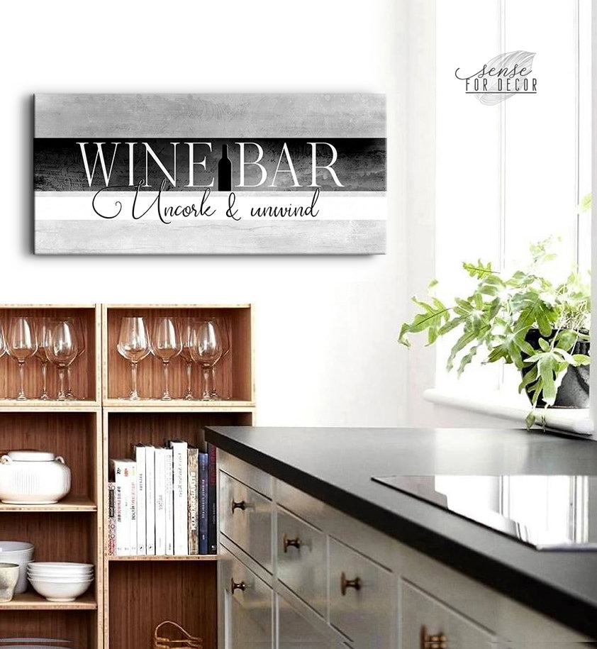 Hot Sale! Ready-to-Hang Wine Wall Art with Wood Frame for Wine Bar Relaxation