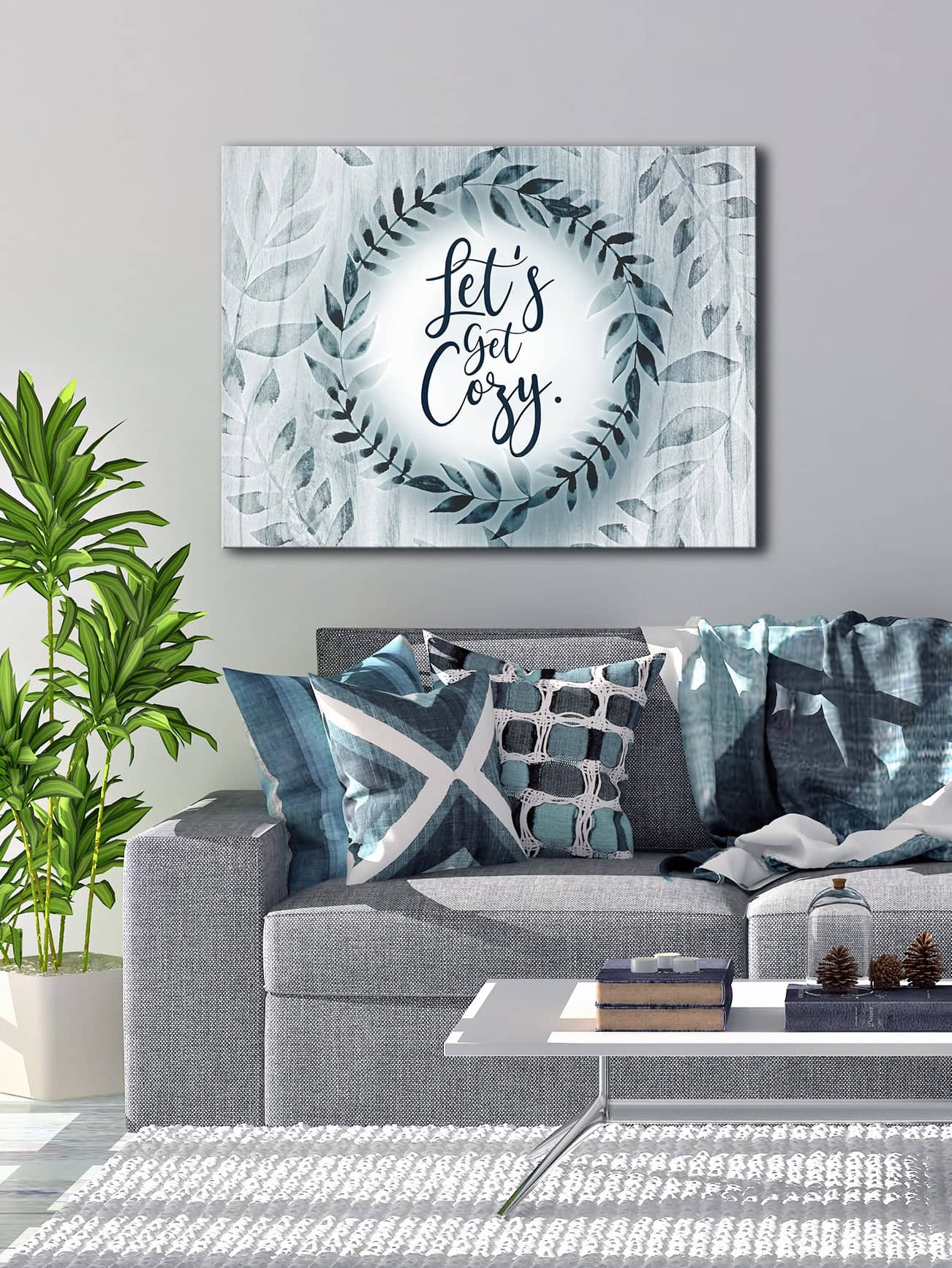 Cozy Bedroom Wall Art V2: Wood Frame, Ready To Hang - Buy 2, Save 20%