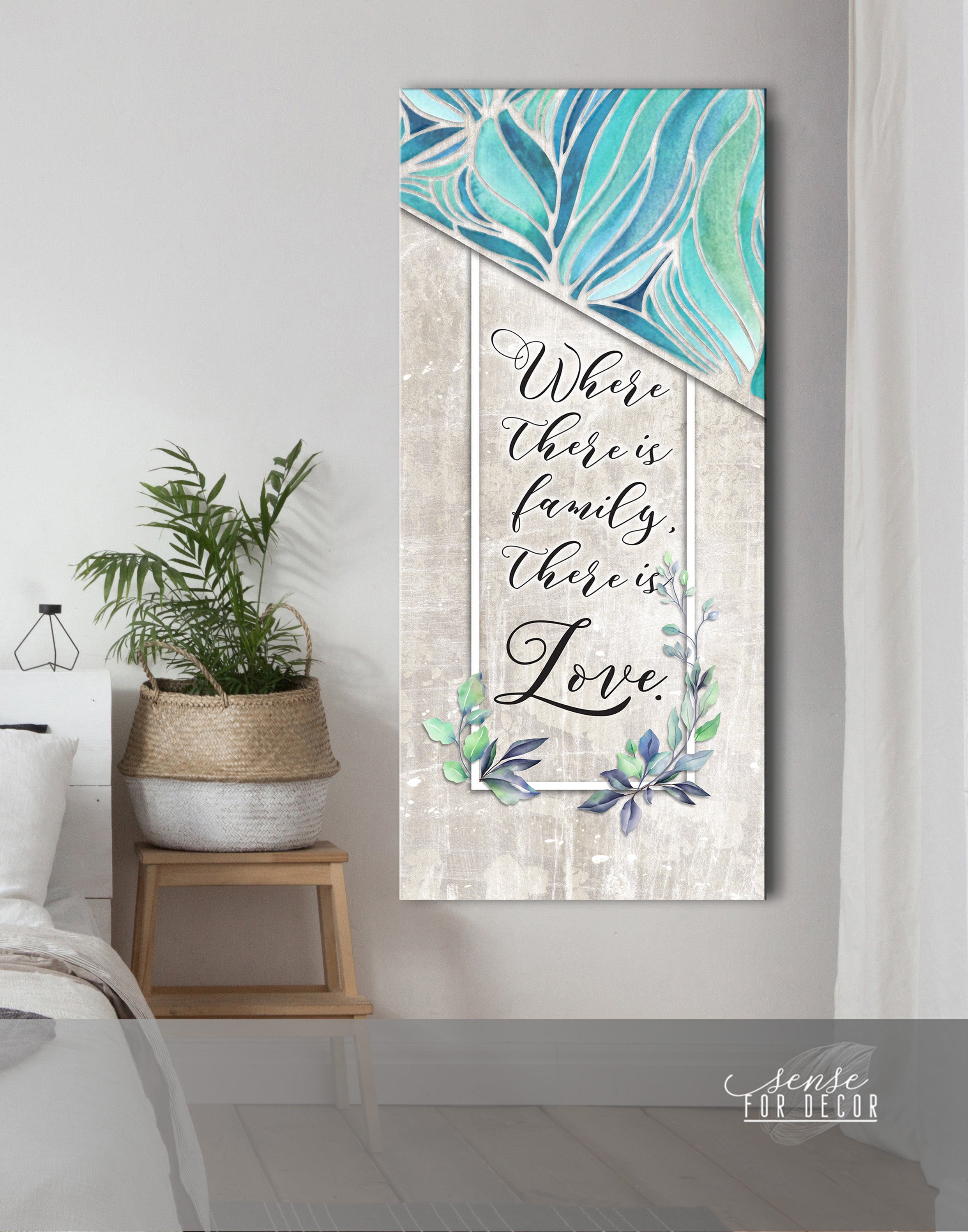 Limited Time Offer! Family Wall Art - 'Where There is Family There is Love' with Wood Frame, Ready To Hang