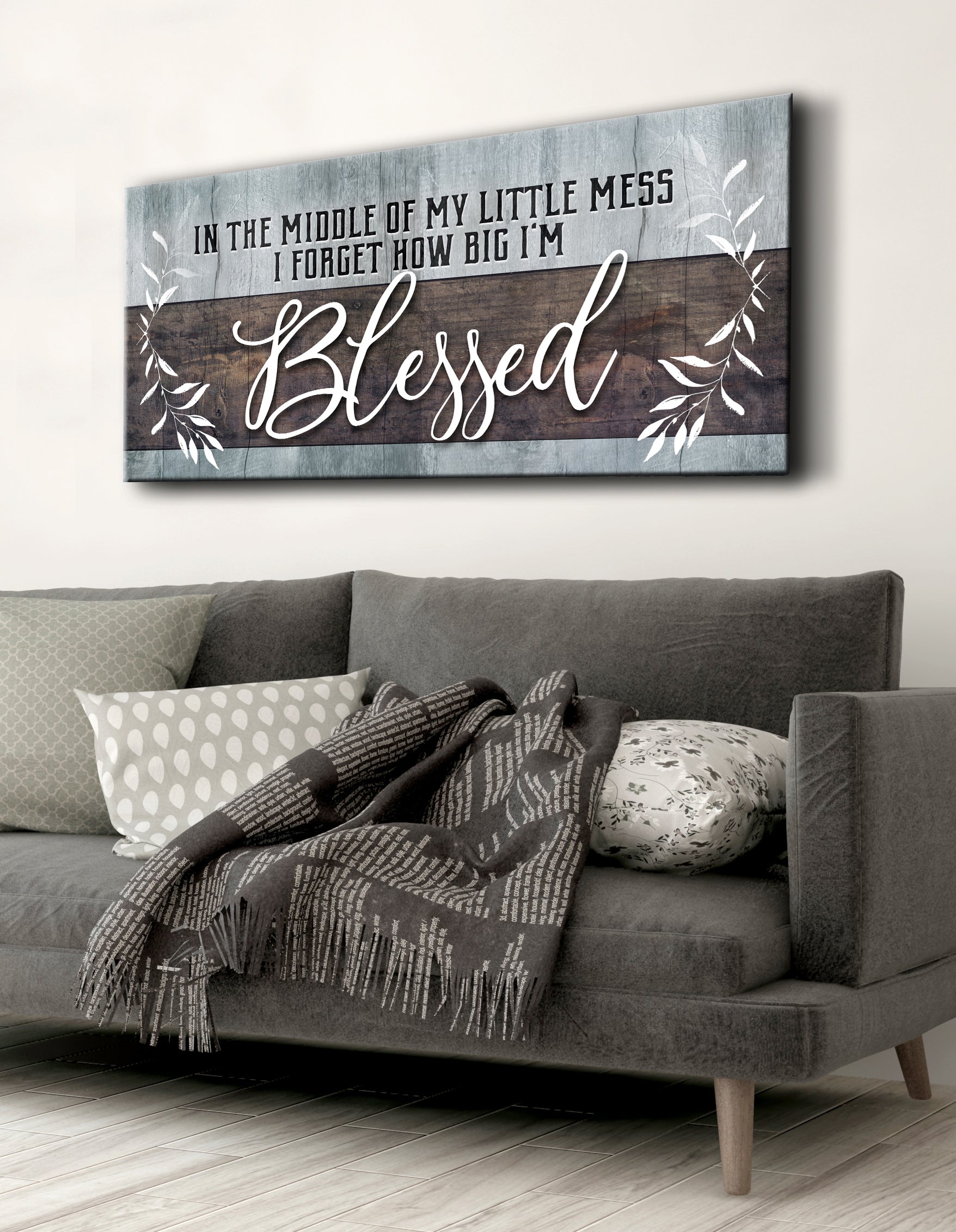 Hot! Ready-to-Hang Wood Frame Home Wall Art: In The Middle Of The Mess V2