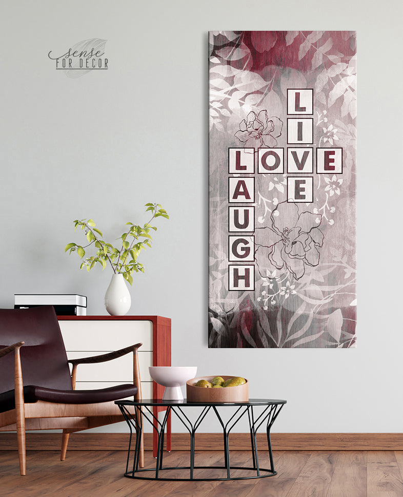 High - quality Couples Live Love Laugh Wall Art with Wood Frame, Ready to Hang