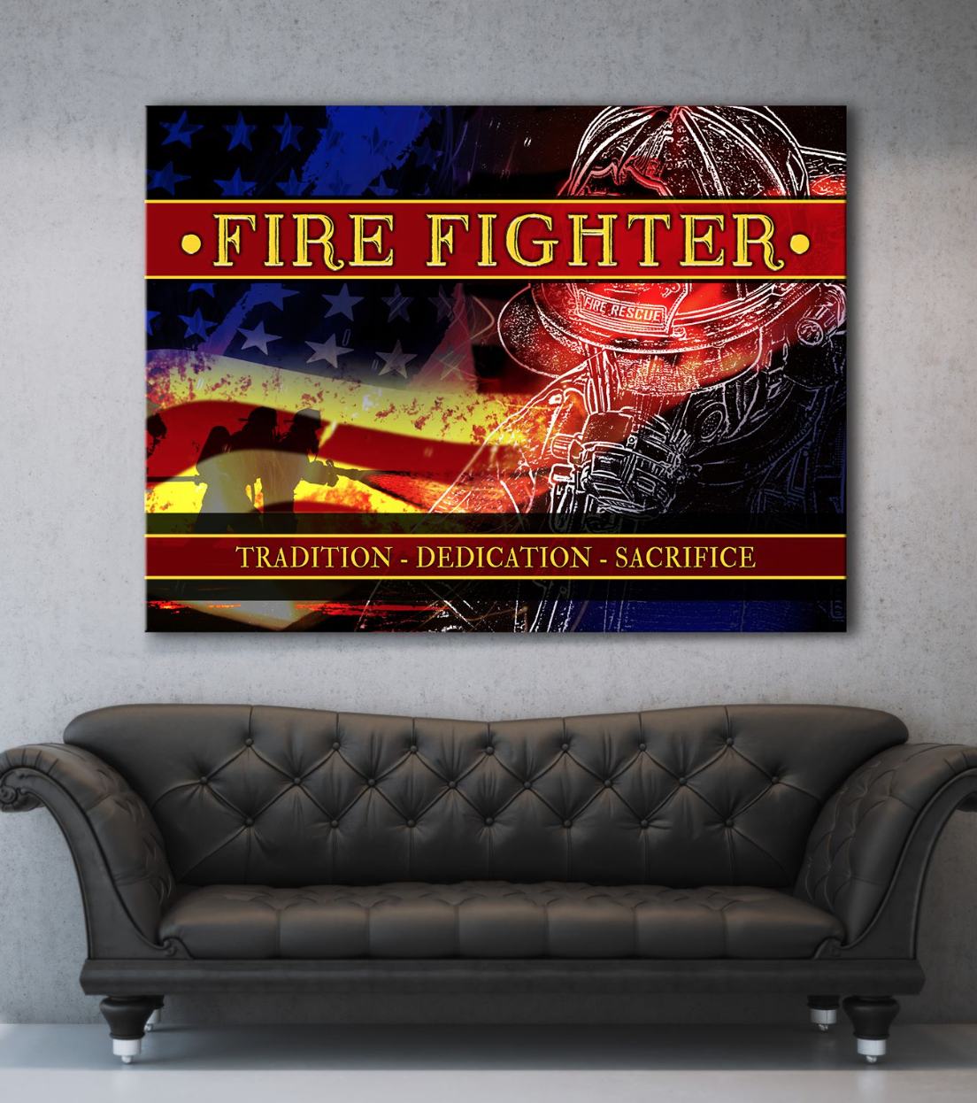 Exclusive Firefighter Wall Art with Wood Frame - Ready to Hang! Buy 2, Save 20%