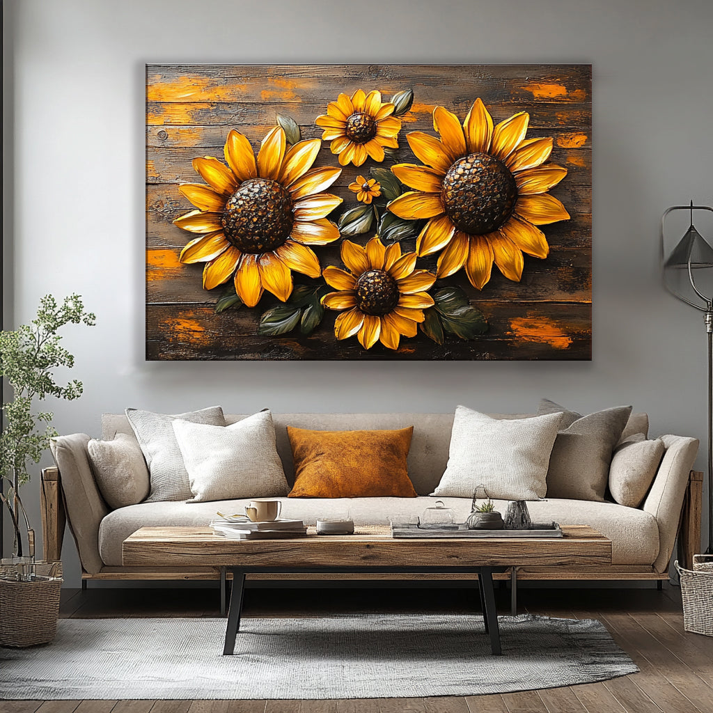Save 20% on Any 2! High - quality Wood - Framed Sunflower Symphony Canvas Art