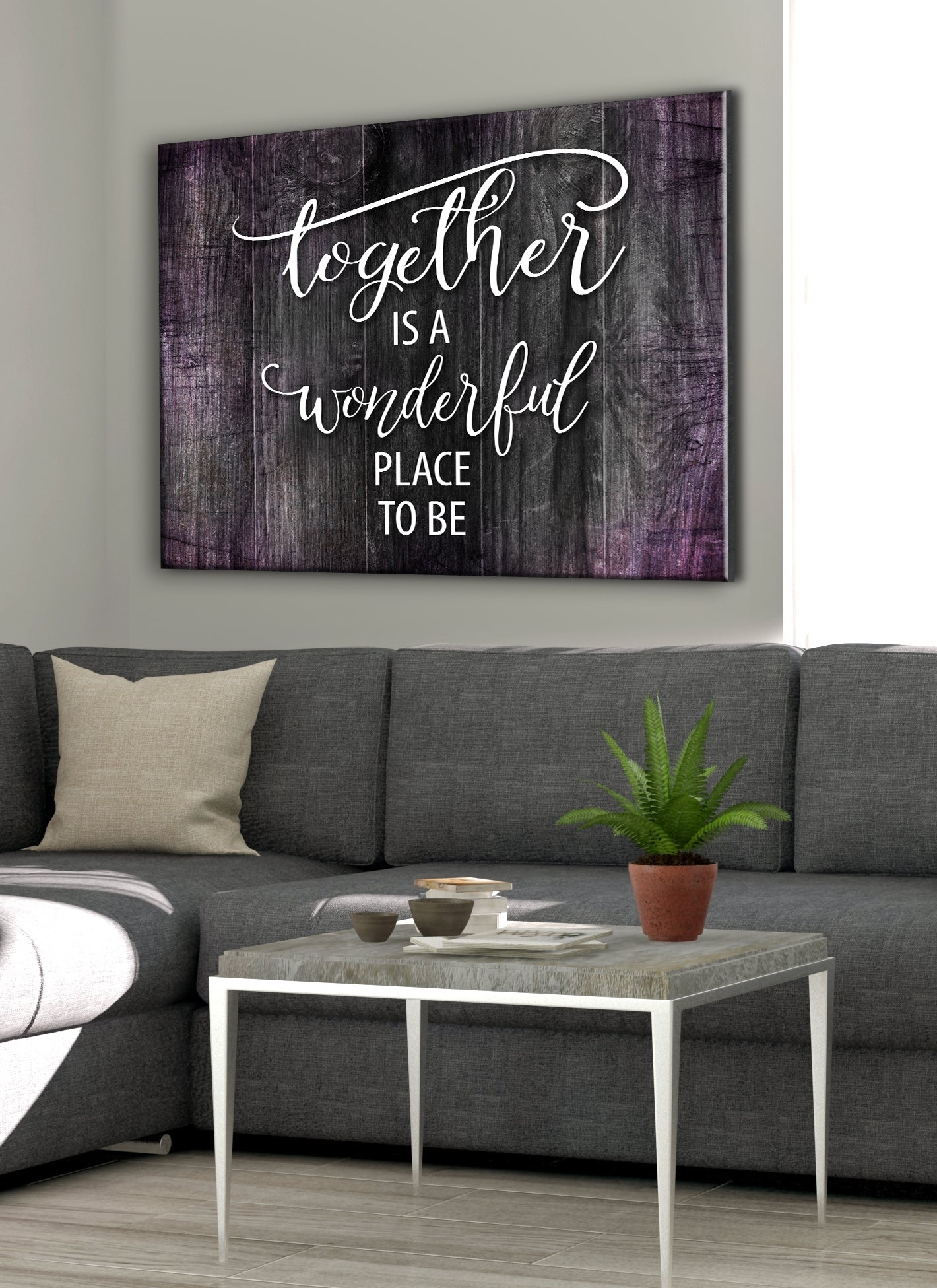 Hot Deal! Together Is A Wonderful Place To Be Wall Art (Wood Frame, Ready To Hang)