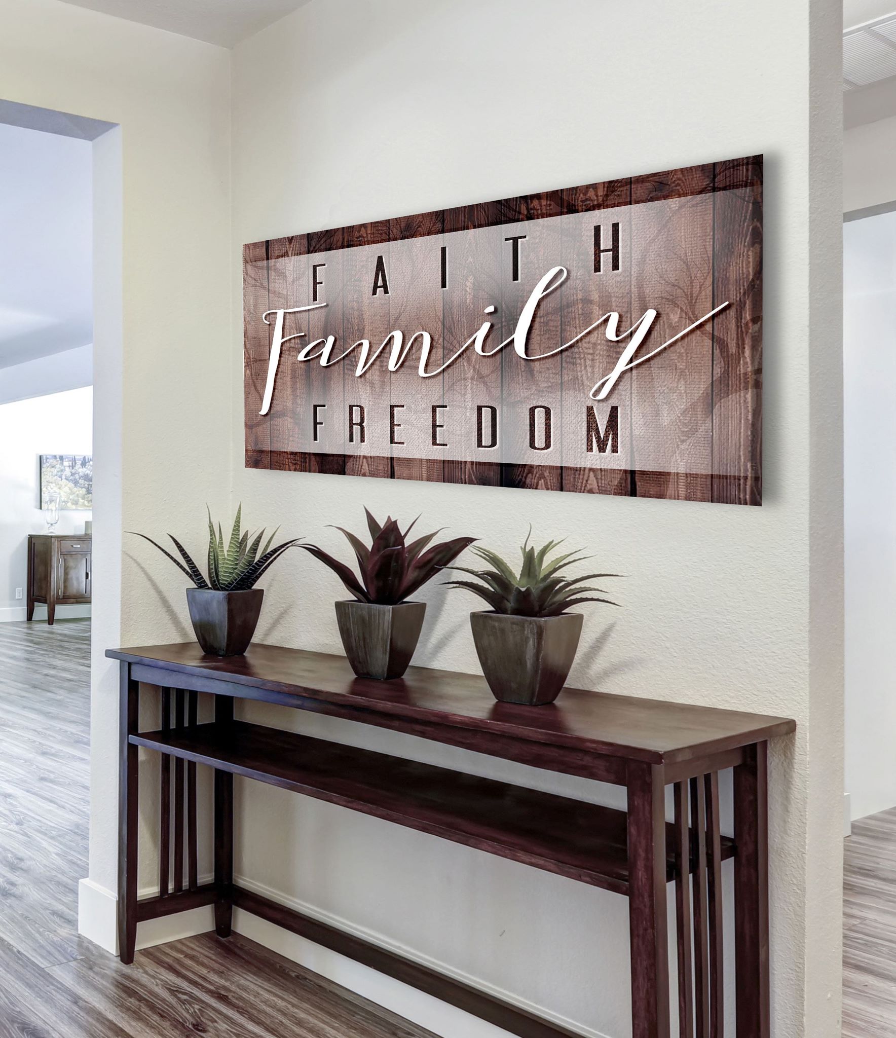 Faith Family Freedom Wall Art (Wood Frame, Ready To Hang) - Buy 2 Save 20%