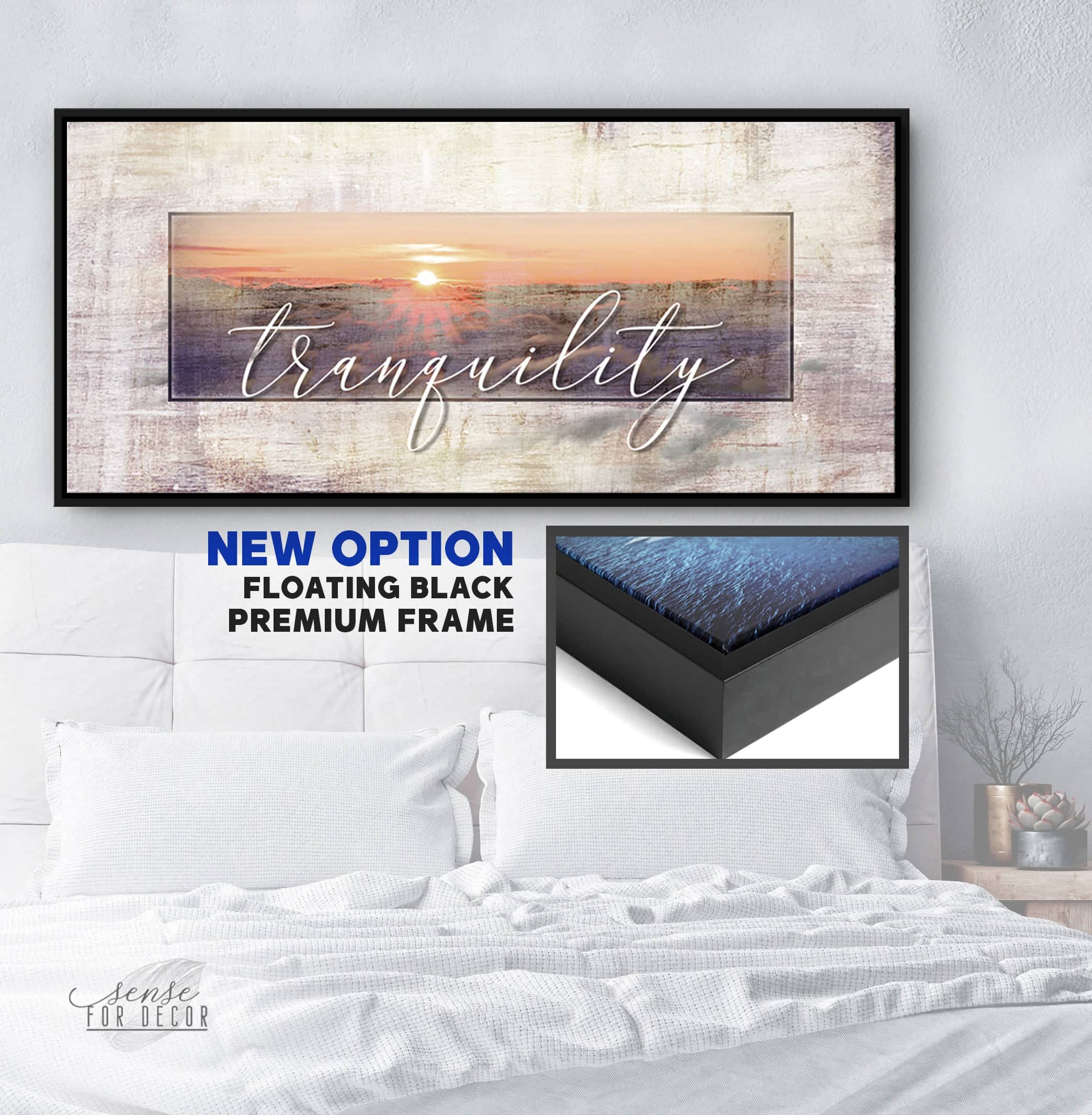 Tranquility Bedroom Wall Art with Wood Frame - Ready to Hang! Buy 2, Save 20%