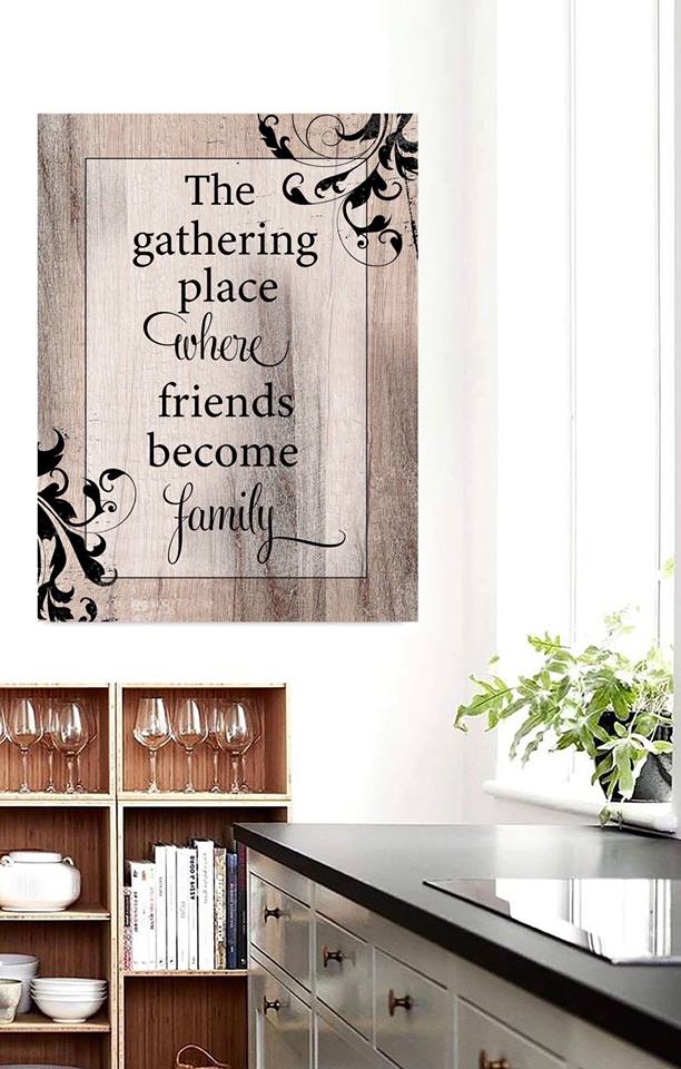 Exclusive Home Wall Art: 'Gathering Place - Friends Become Family' with Wood Frame, Ready to Hang (Buy 2 Save 20%)