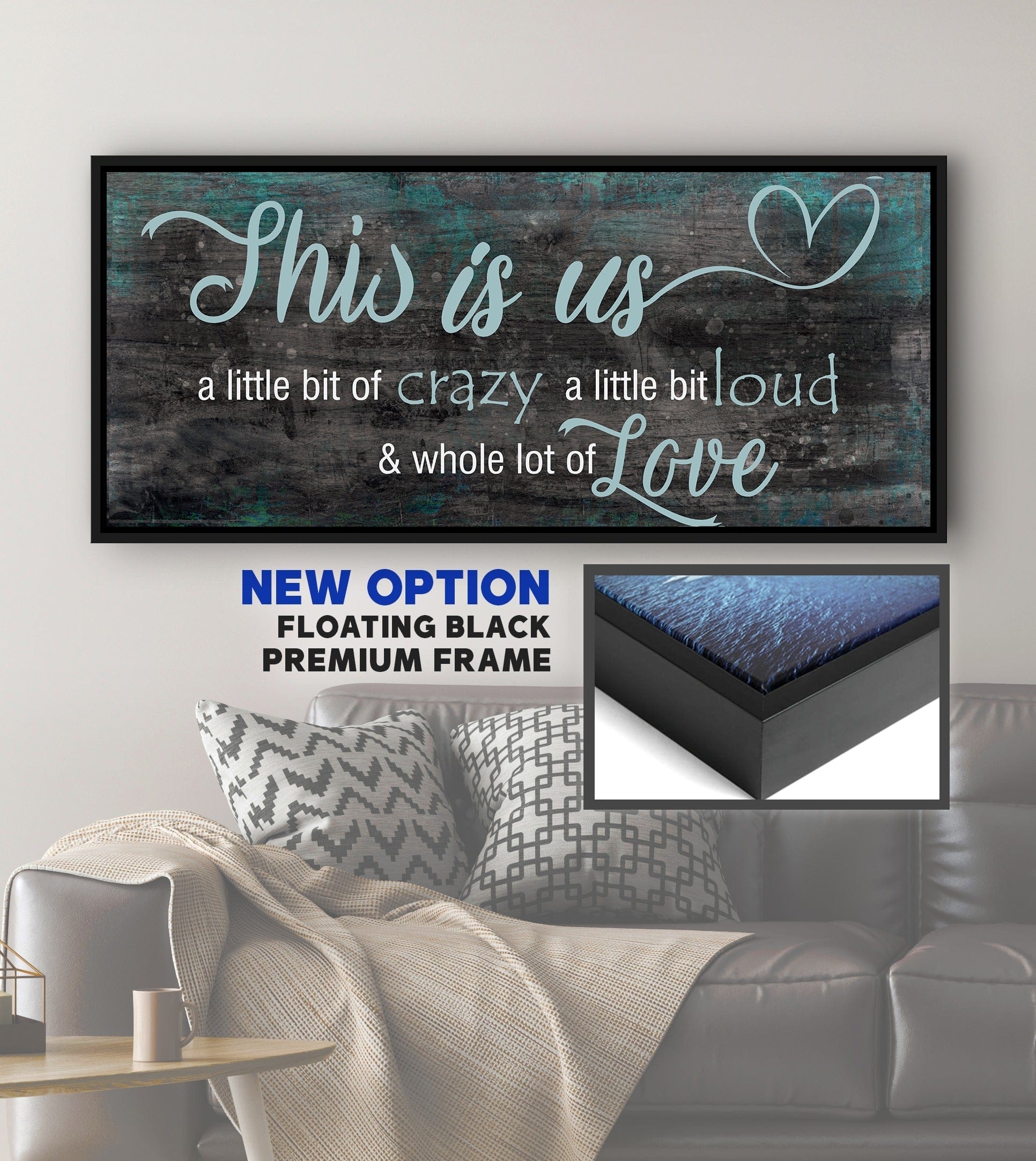 Hot Deal! Family Wall Art - 'This Is Us A Little Crazy V2' with Wood Frame, Ready to Hang