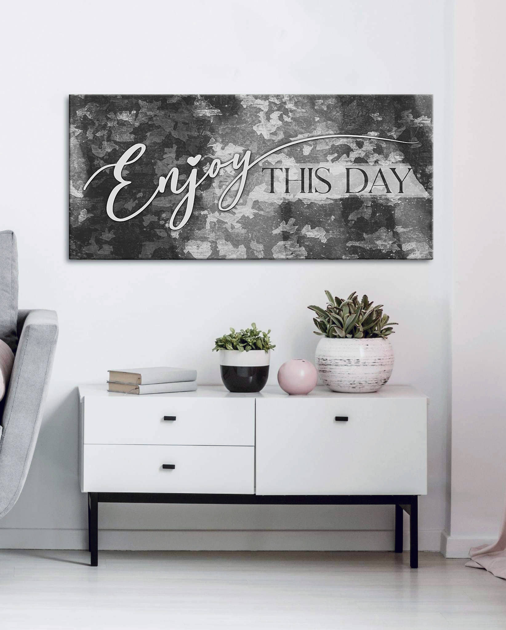 Limited Time! Enjoy This Day V2 Wall Art with Wood Frame, Ready to Hang