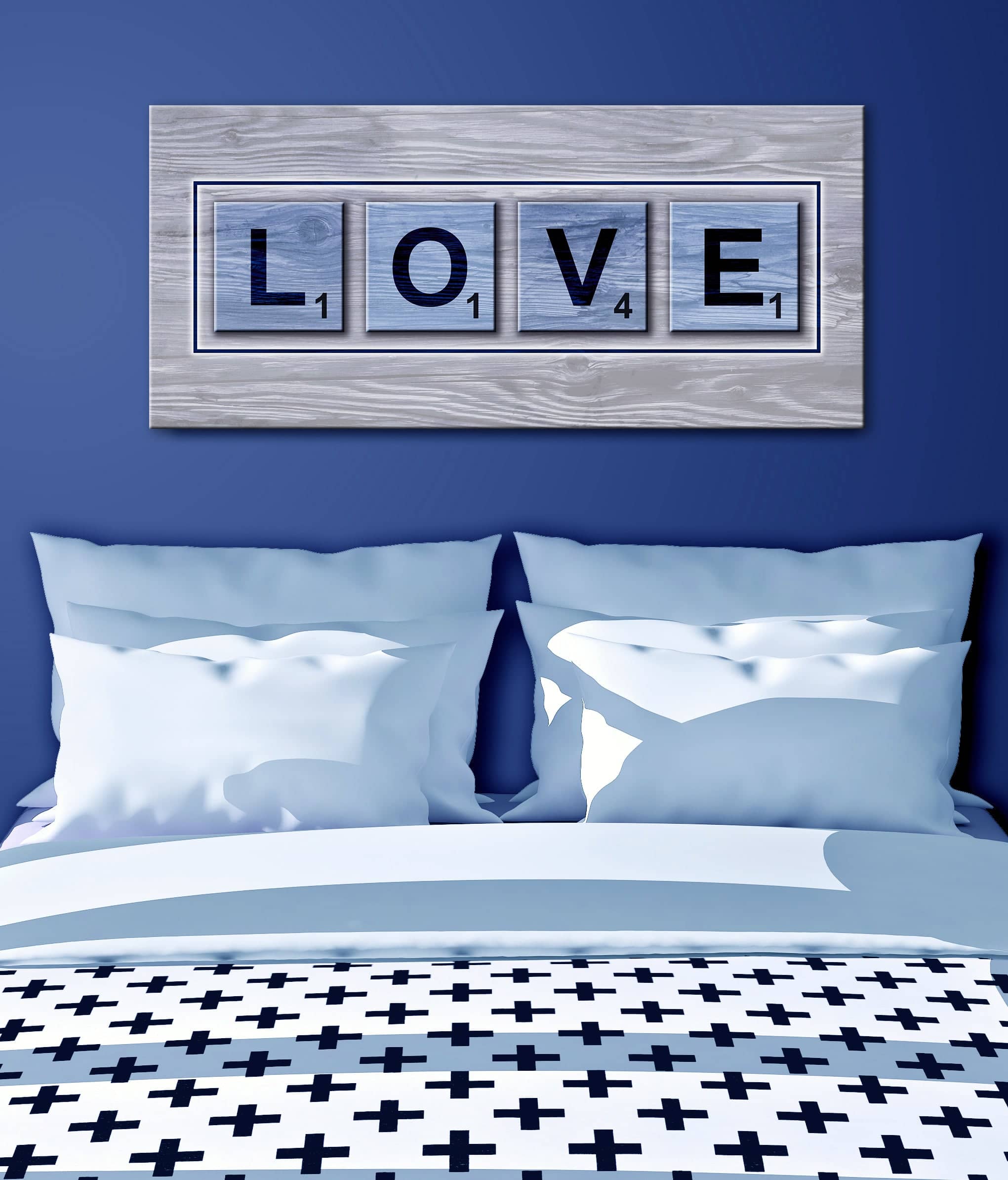 High - Quality Wood - Framed Bedroom Wall Art: Love Game, Ready To Hang