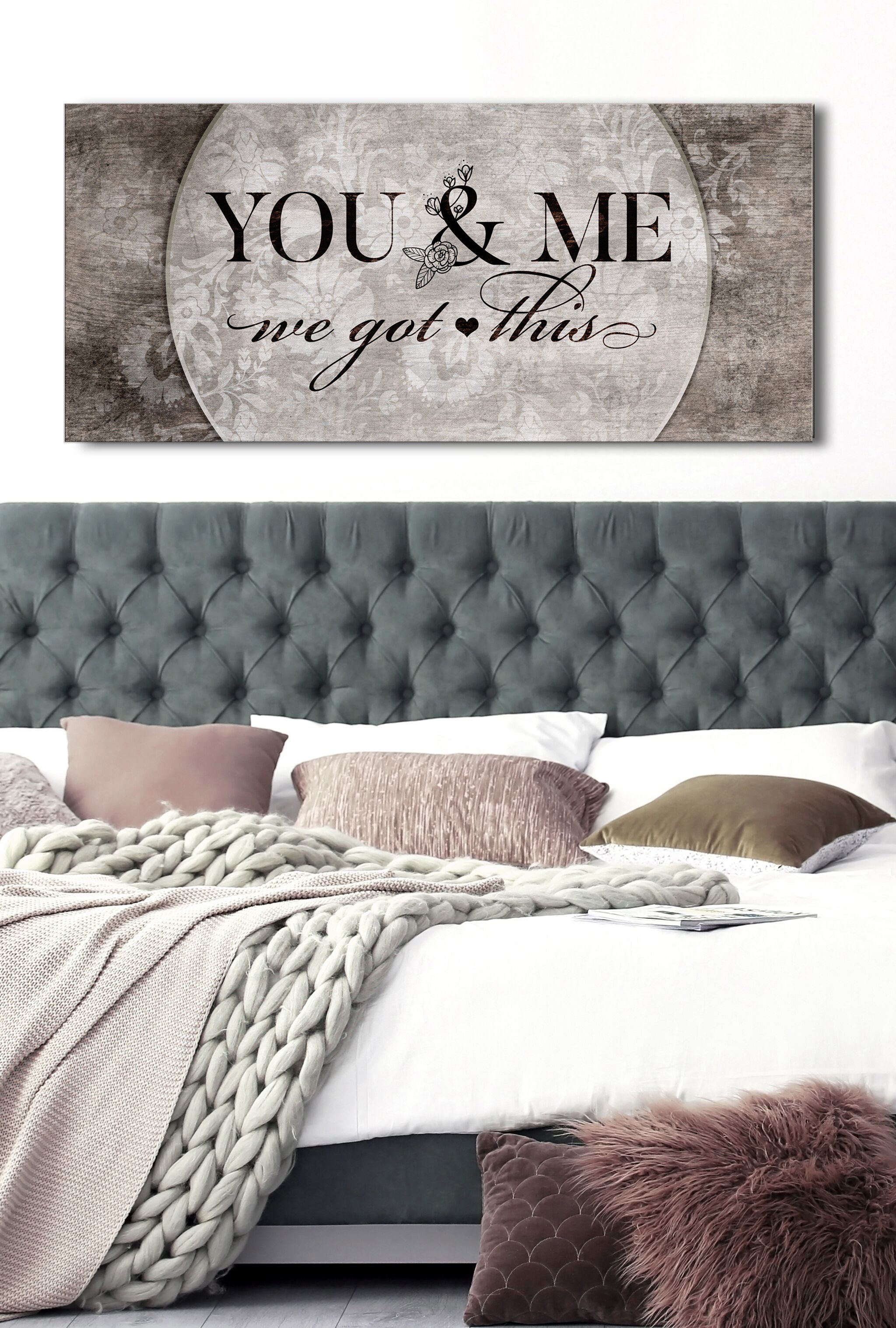 Hot Deal! Couples Wall Art - 'You & Me We Got This V5' with Wood Frame, Ready to Hang