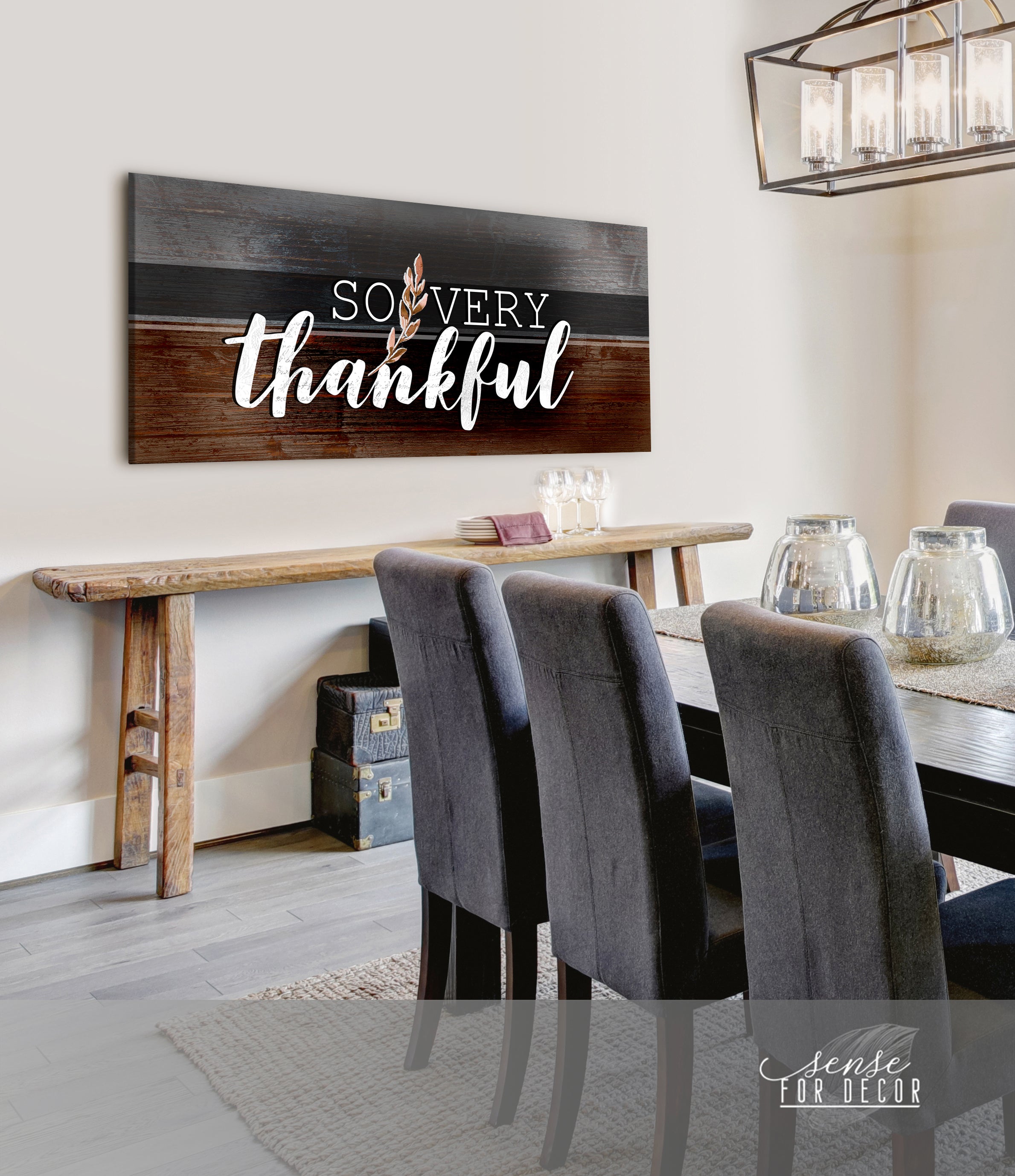 Christian Wall Art - 'So Very Thankful V26' with Wood Frame, Ready to Hang! Buy 2, Save 20%