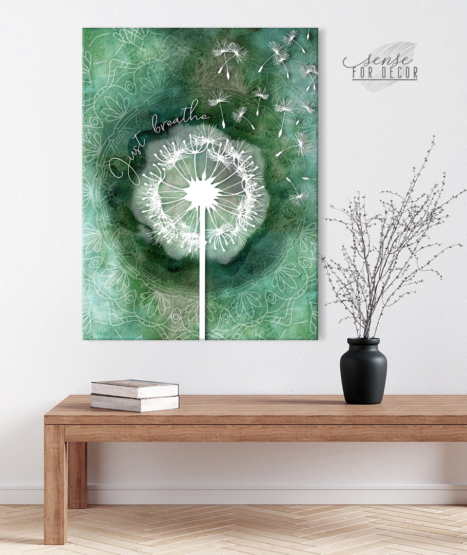 High - Quality Wood - Framed Home Wall Art: Just Breathe V14, Ready To Hang
