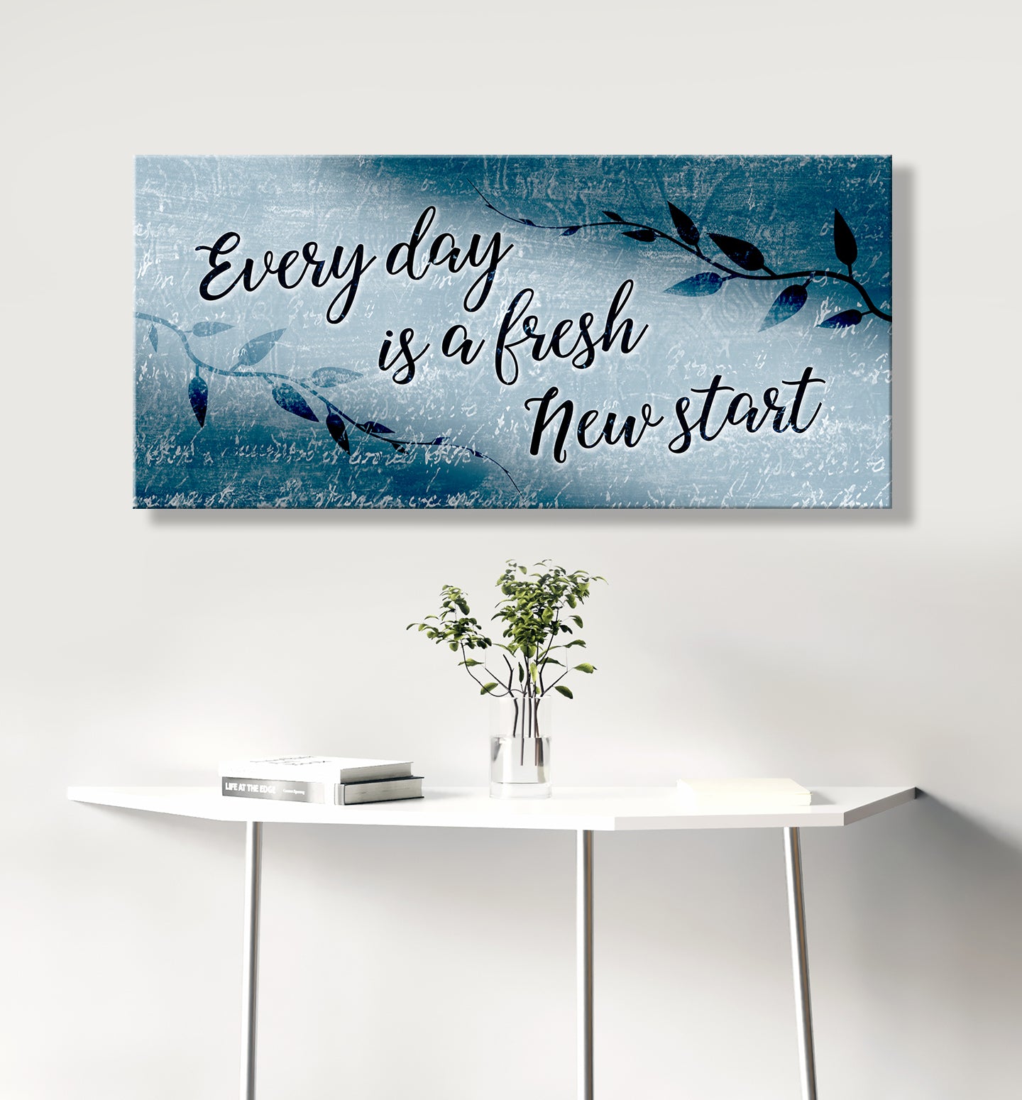 Ready-to-Hang Wood Frame Home Wall Art: A Fresh Start Every Day V2
